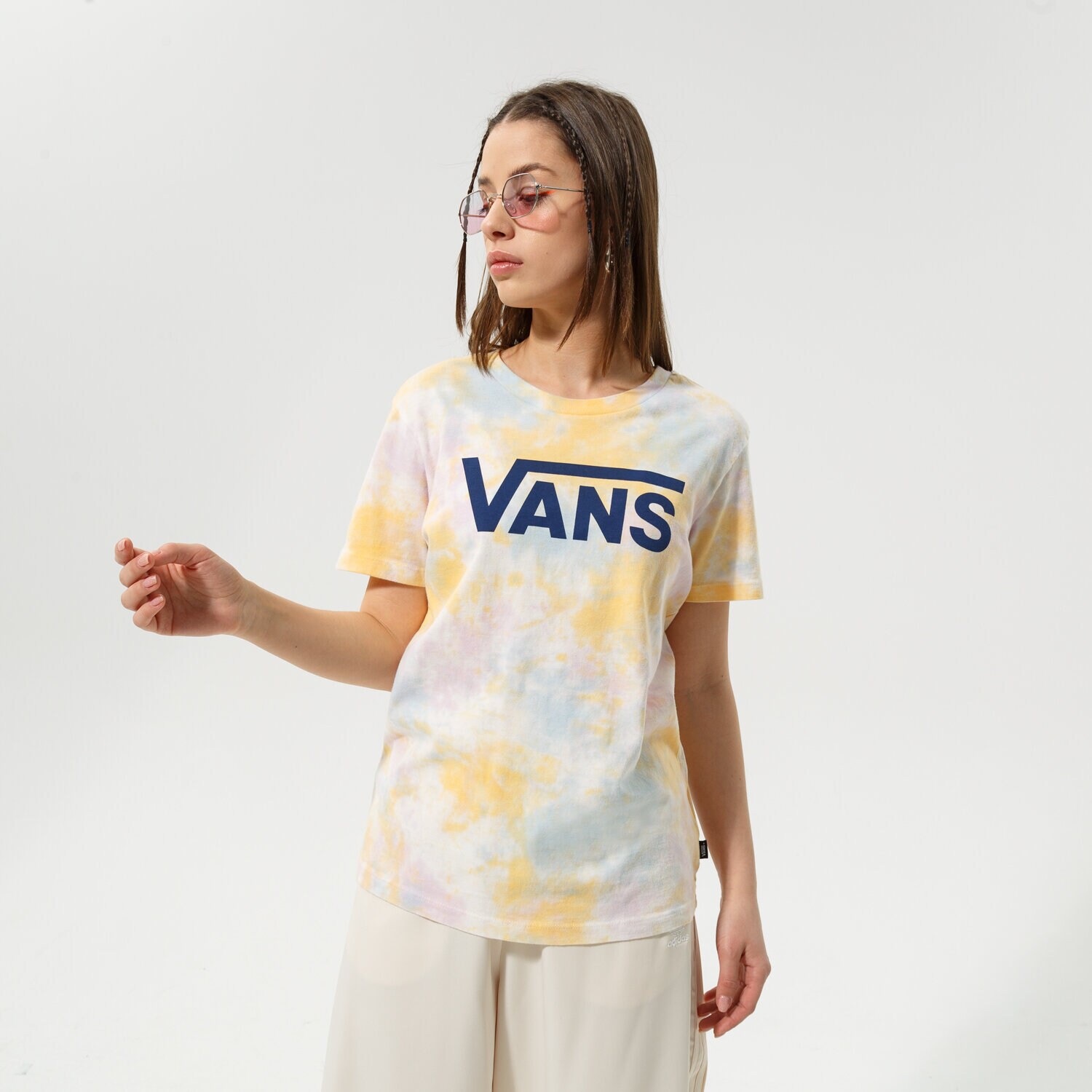 Damen T-Shirt VANS T-SHIRT LOGO WASH CREW VN0A7RSBYRE1 Multicolor