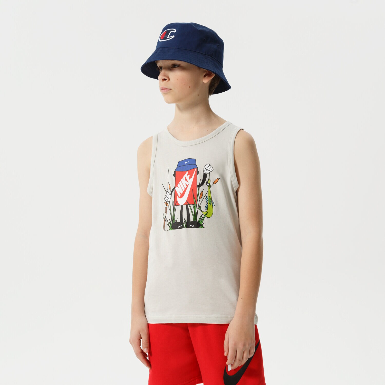 Kinder T-Shirt NIKE T-SHIRT B NSW TANK BOXY BOY DQ3848-072 Grau