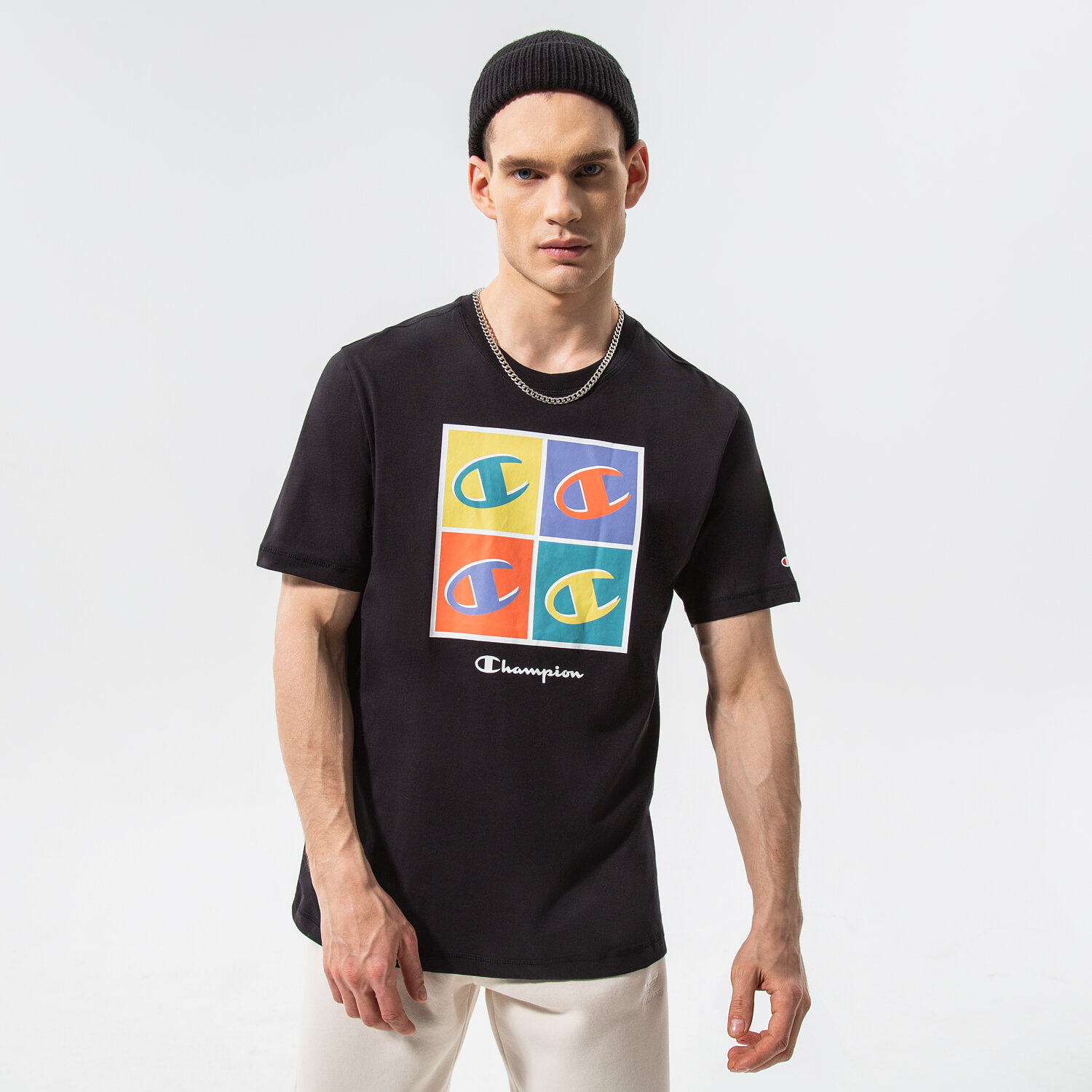 Herren T-Shirt CHAMPION T-SHIRT CREWNECK T-SHIRT 217221KK003 Schwarz
