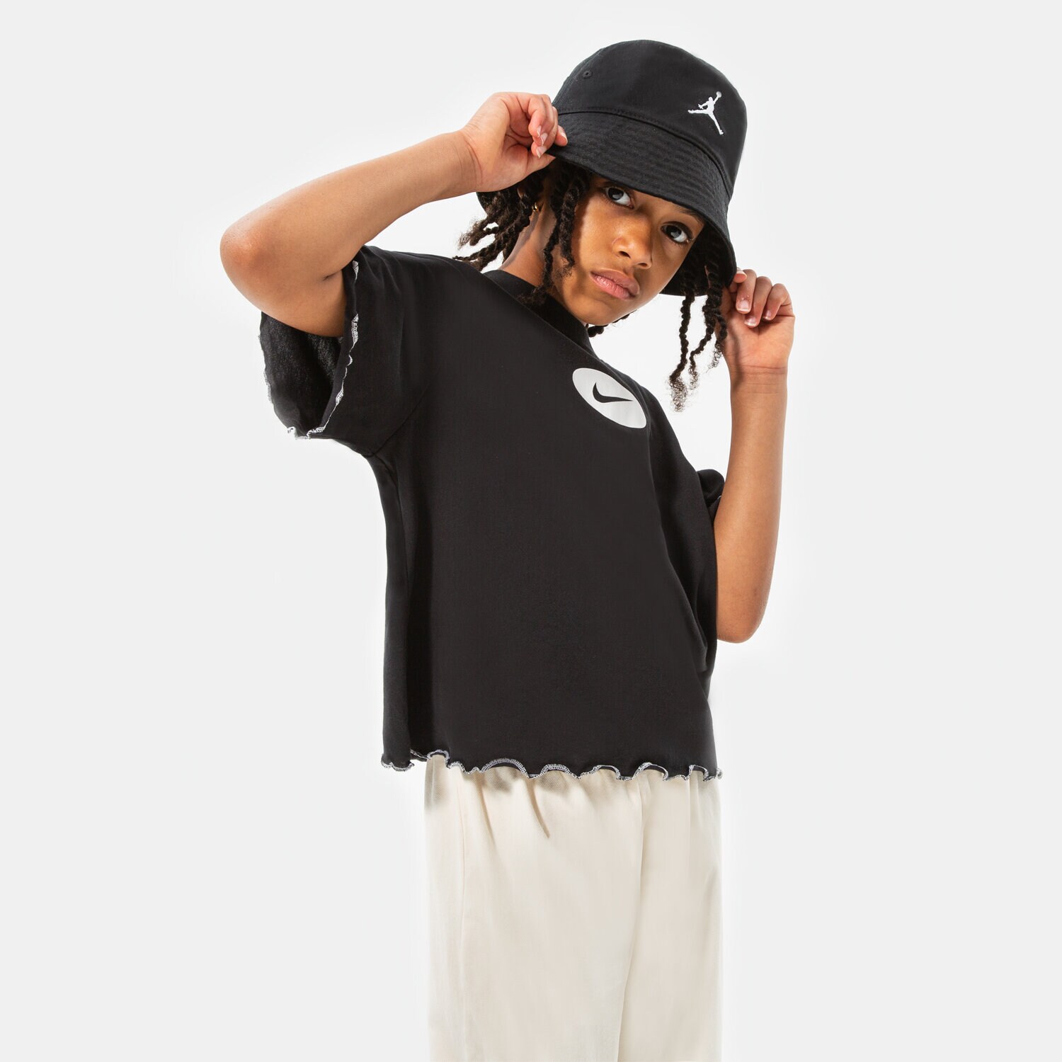 Kinder T-Shirt NIKE T-SHIRT G NK DF TEE ICON CLASH BOXY FR GIRL DQ4392-010 Schwarz