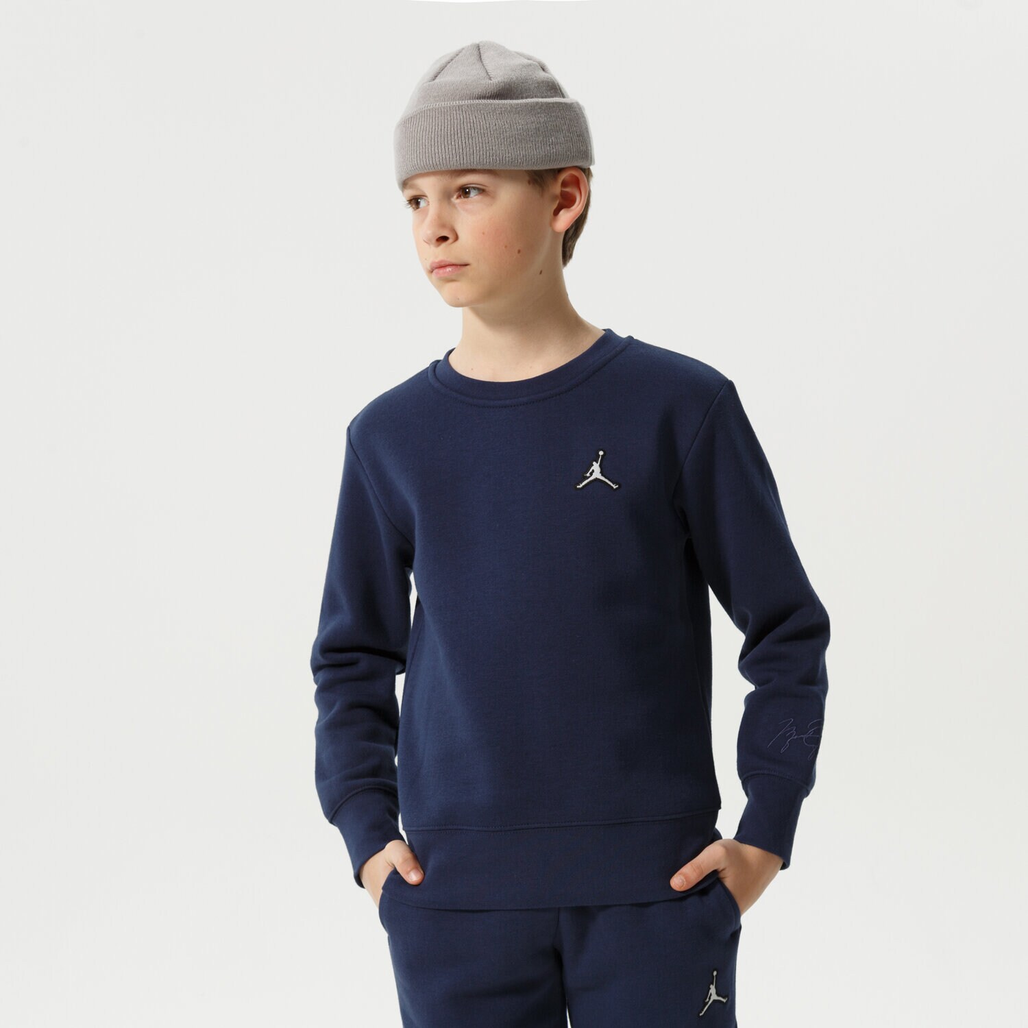 Kinder JORDAN SWEATSHIRT JUMPMAN ESSENTIALS CREW BOY 95B130-U90 Dunkelblau