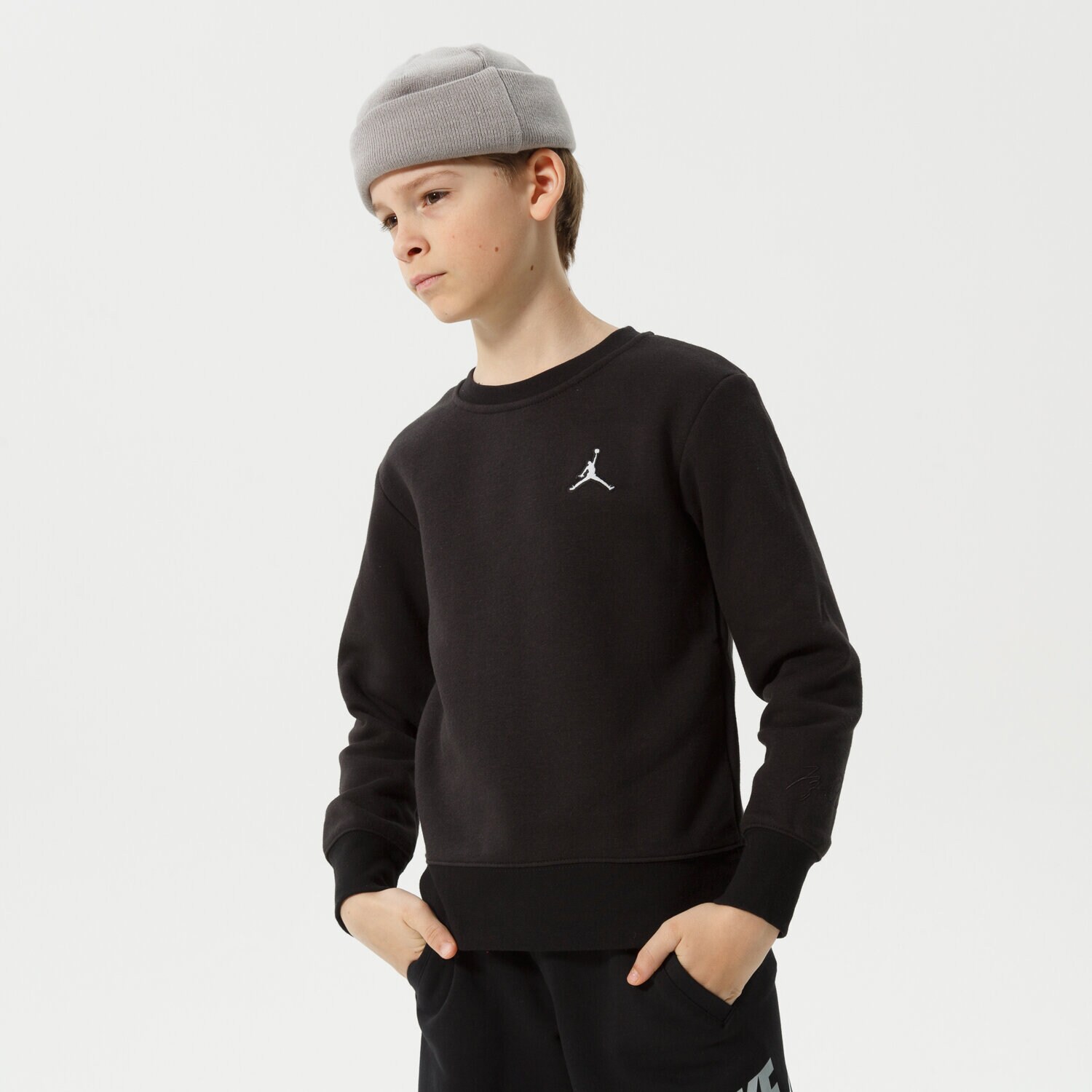 Kinder JORDAN SWEATSHIRT JUMPMAN ESSENTIALS CREW BOY 95B130-023 Schwarz