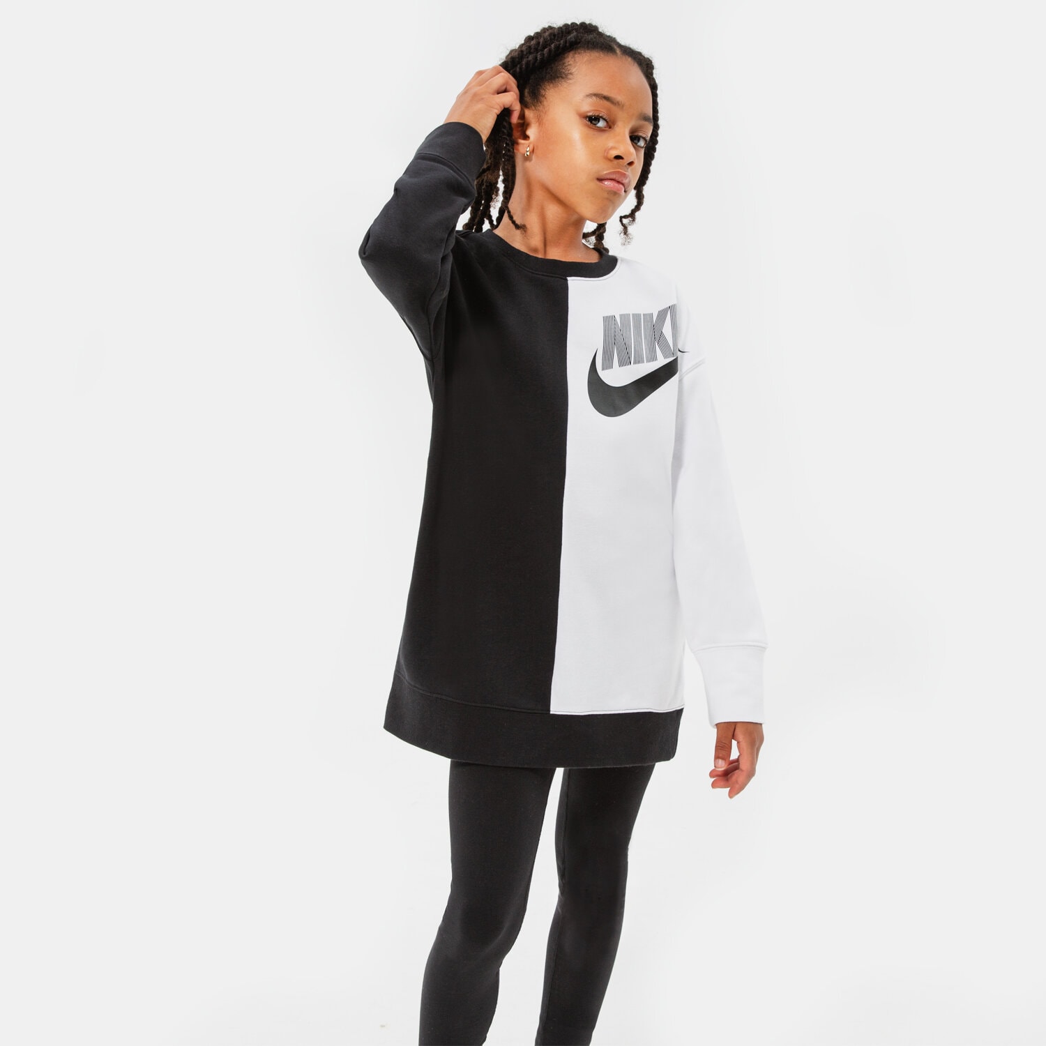 Kinder NIKE SWEATSHIRT G NSW BF CREW DNC GIRL DV0347-010 Schwarz