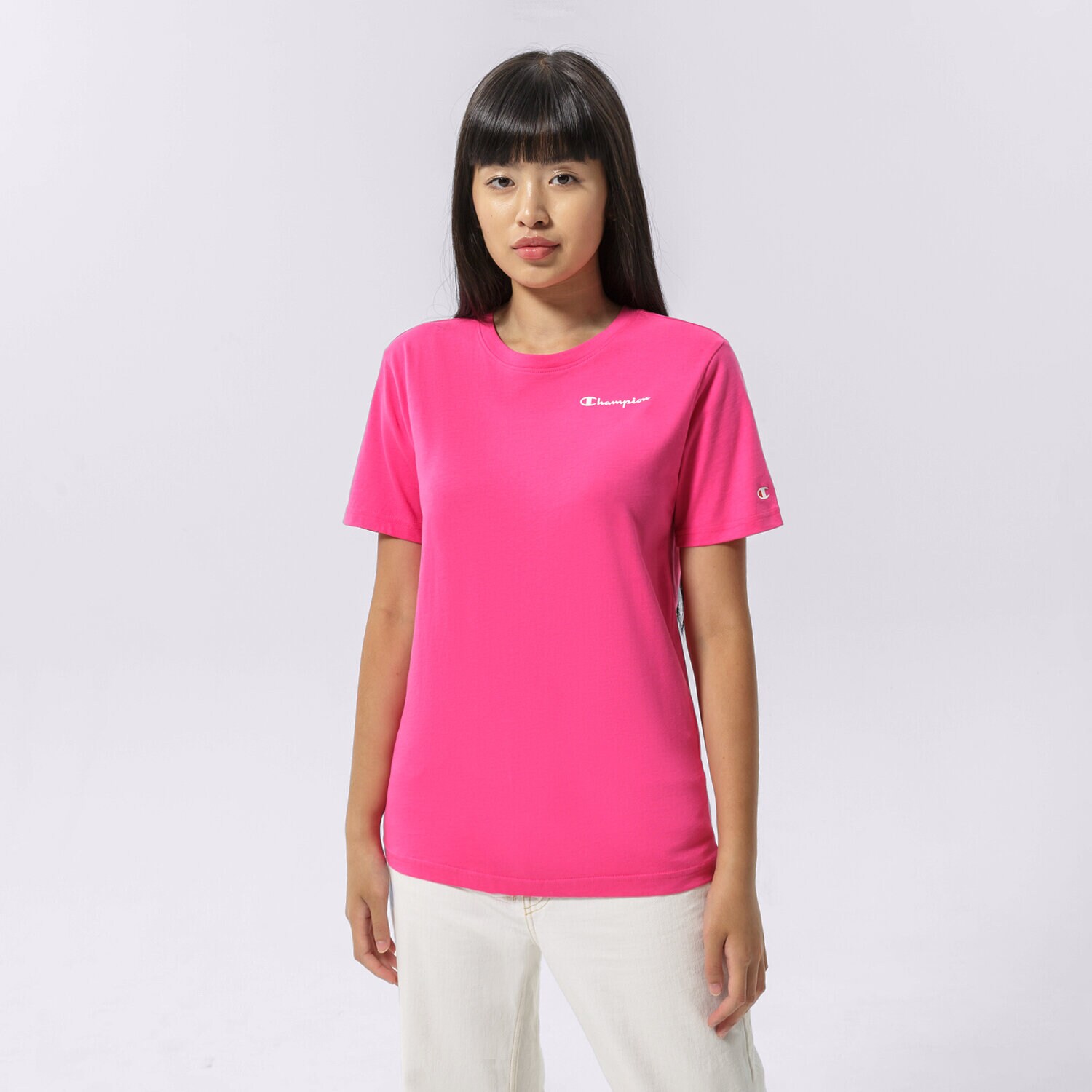 Damen T-Shirt CHAMPION T-SHIRT CREWNECK T-SHIRT 115939PS025 Rosa
