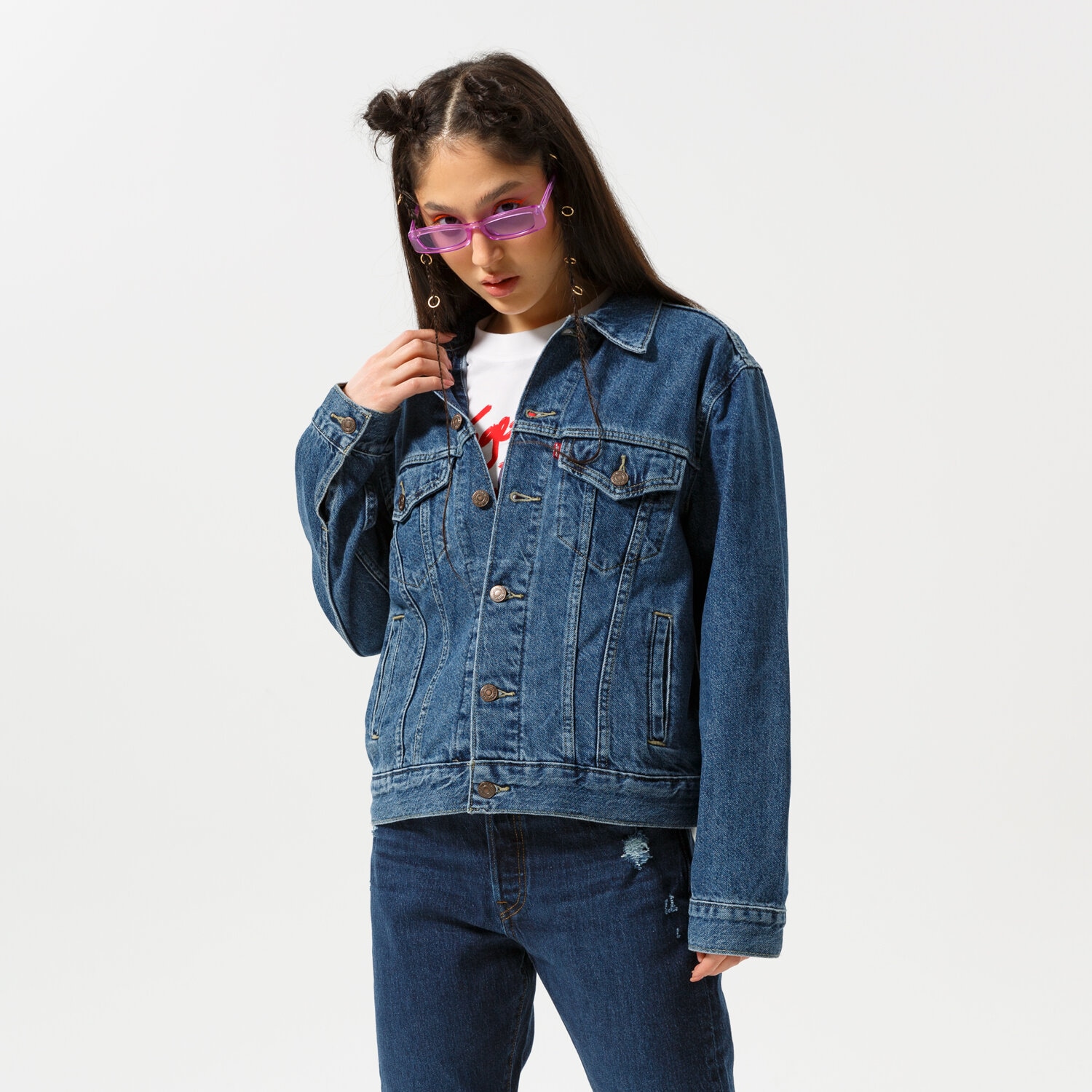 Damen Übergangsjacke LEVI'S JACKE EX BOYFRIEND TRUCKER 29944-0177 Dunkelblau