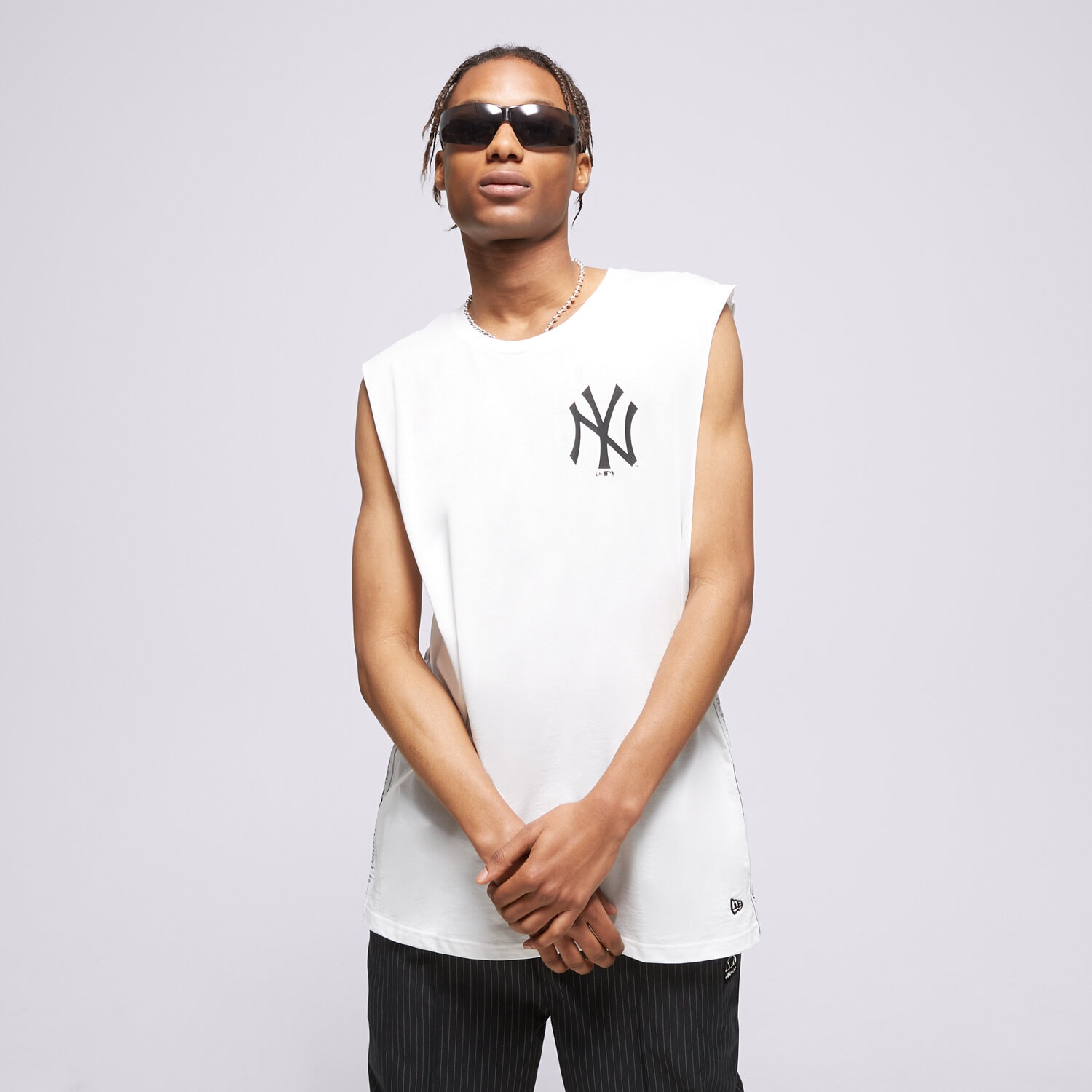 Herren Hosen NEW ERA TANK MLB LOGO TAPING SLESS NYY WHT NEW YORK YANKEES  13083945 Weiß