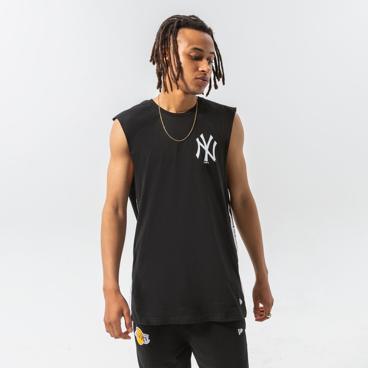 Herren Hosen NEW ERA TANK MLB LOGO TAPING SLESS NYY BLK NEW YORK YANKEES  13083946 Schwarz
