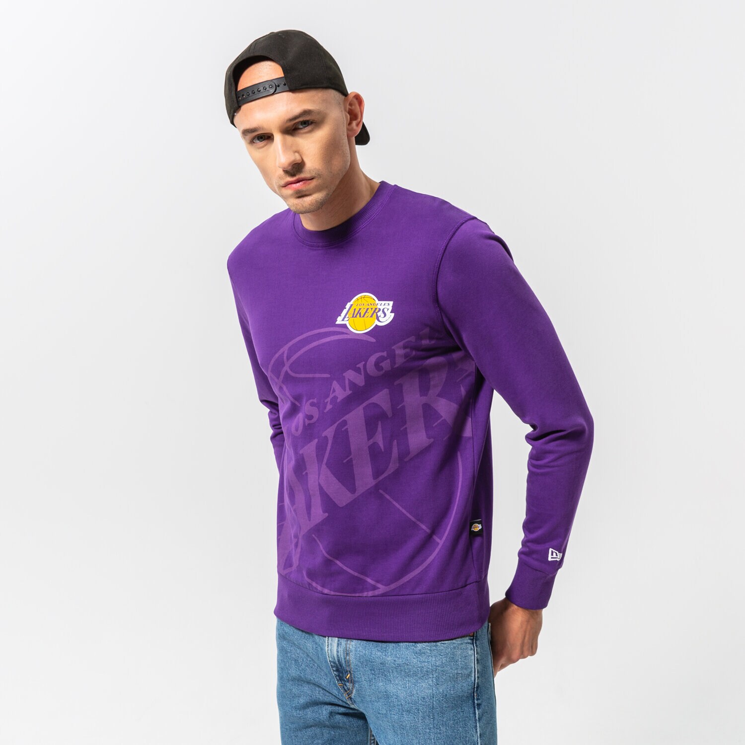 Herren NEW ERA SWEATSHIRT WASHED GRAPHIC LAKERS LOS ANGELES LAKERS  13083865 Violet