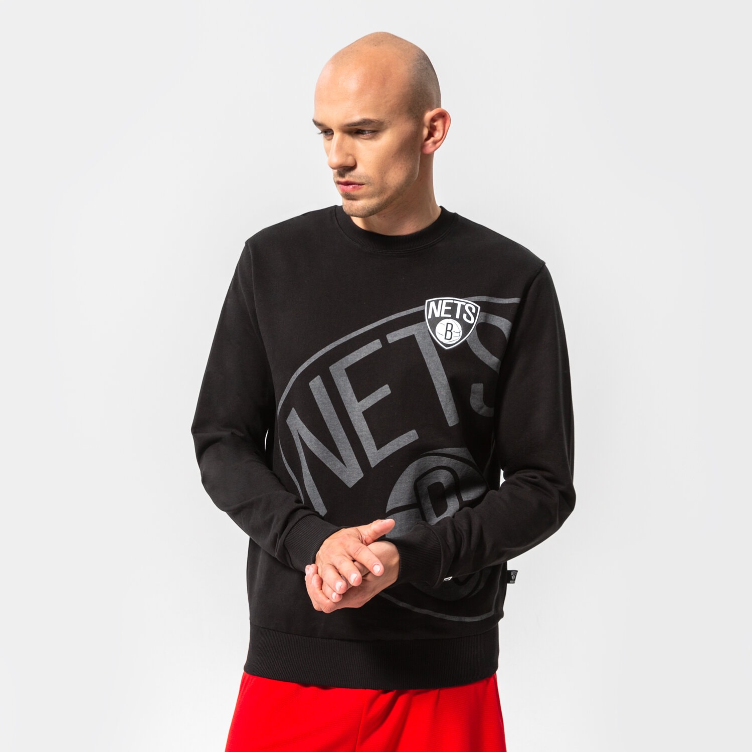 Herren NEW ERA SWEATSHIRT WASHED GRAPHIC NETS BROOKLYN NETS BLK 13083868 Schwarz