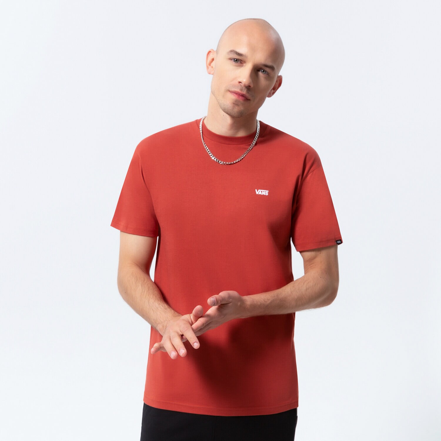 Herren T-Shirt VANS T-SHIRT MN LEFT CHEST LOGO TEE CHILLI OIL VN0A3CZEYVE1 Rot