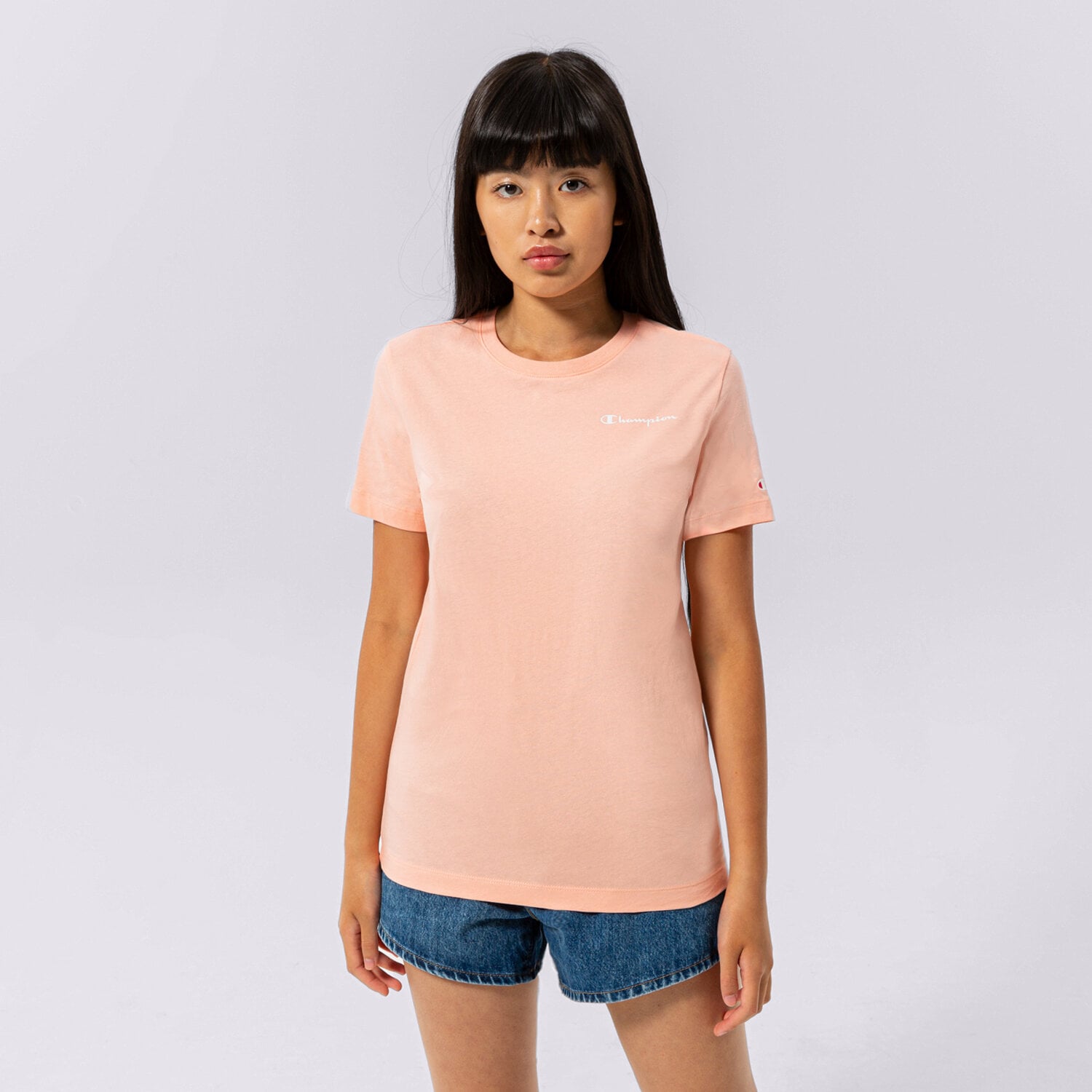 Damen T-Shirt CHAMPION T-SHIRT CREWNECK T-SHIRT 114912PS012 Rosa