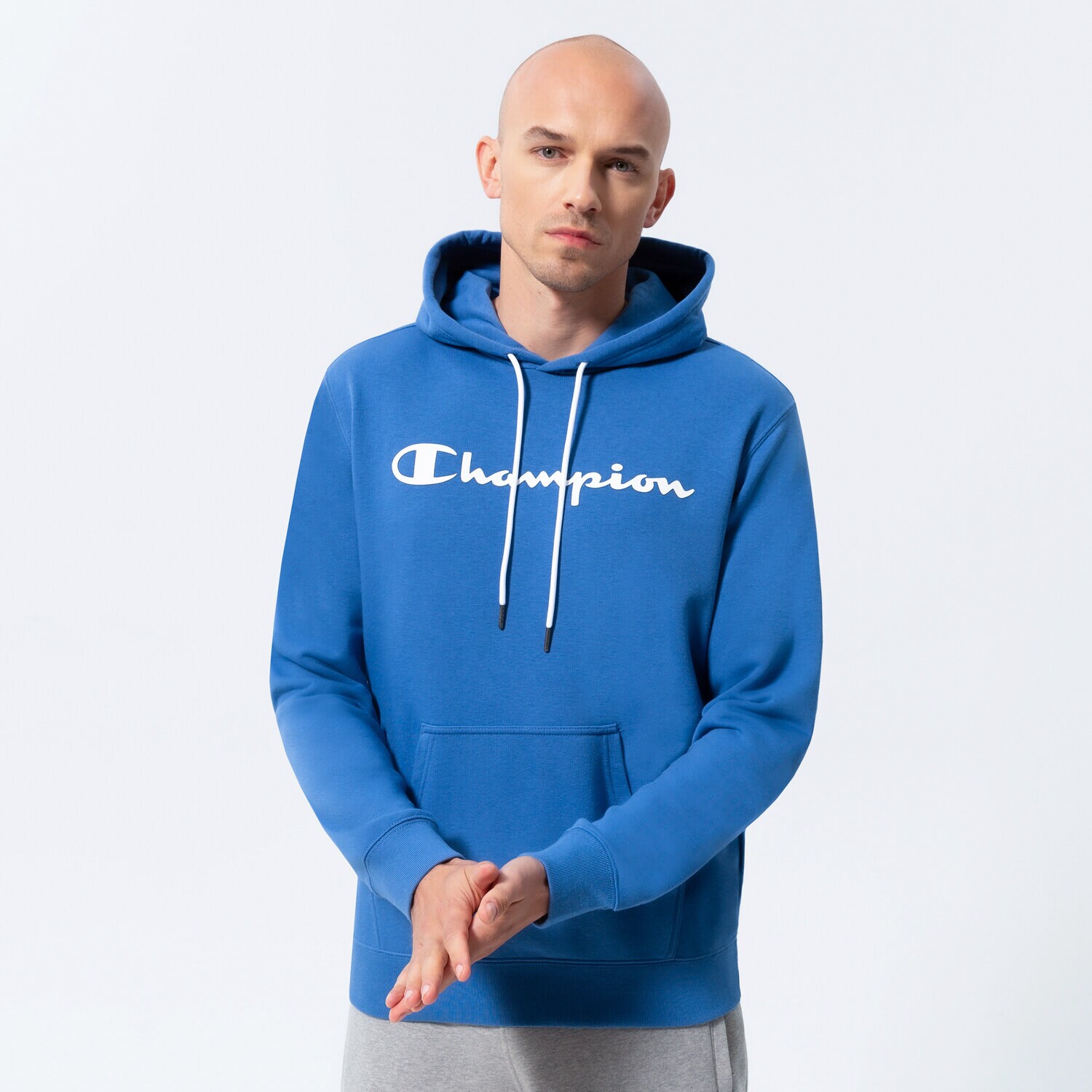 Herren CHAMPION HOODIE HOODED SWEATSHIRT 217142BS007 Blau