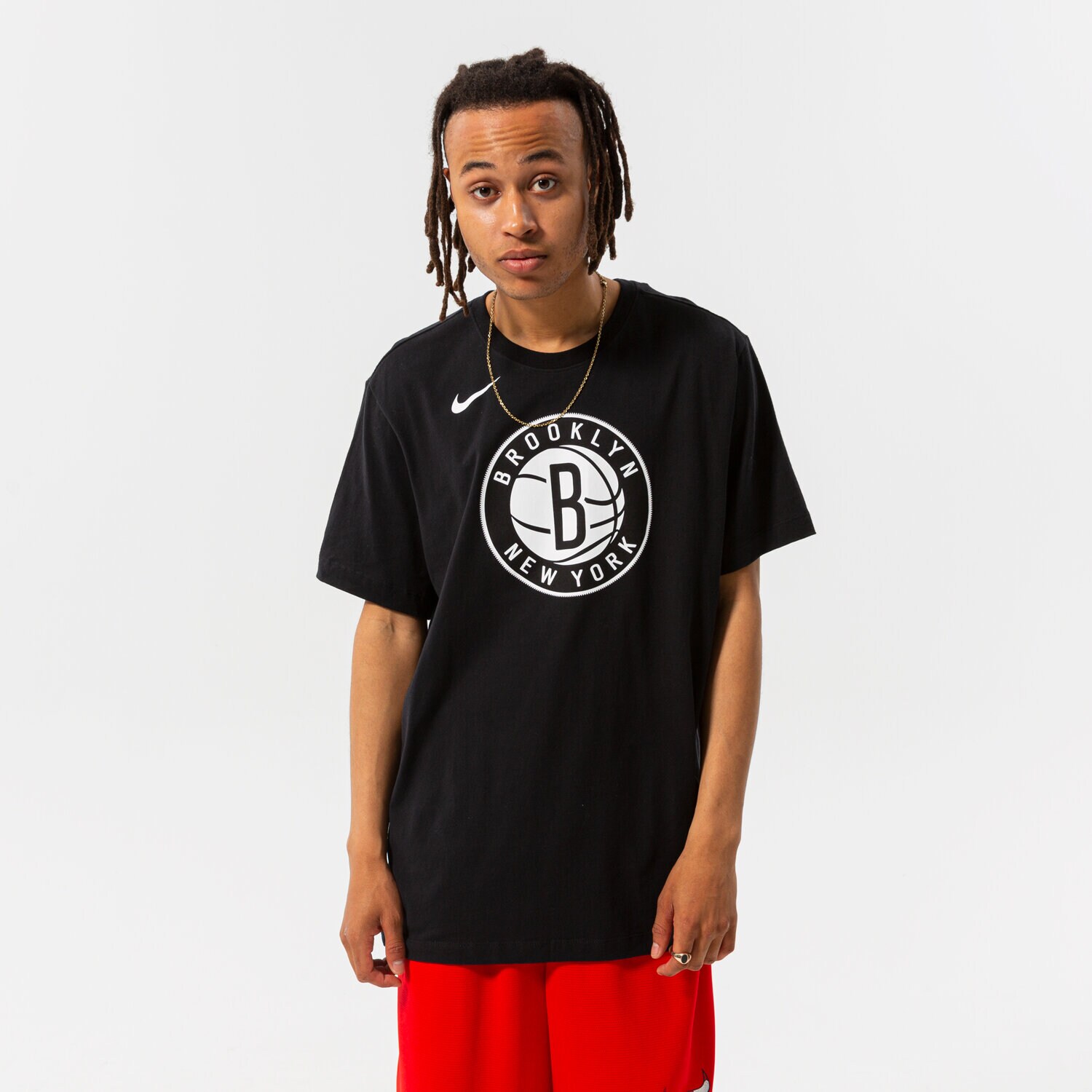 Herren T-Shirt NIKE T-SHIRT BKN M NK DF ES LOGO SS TEE NBA DA5999-010 Schwarz