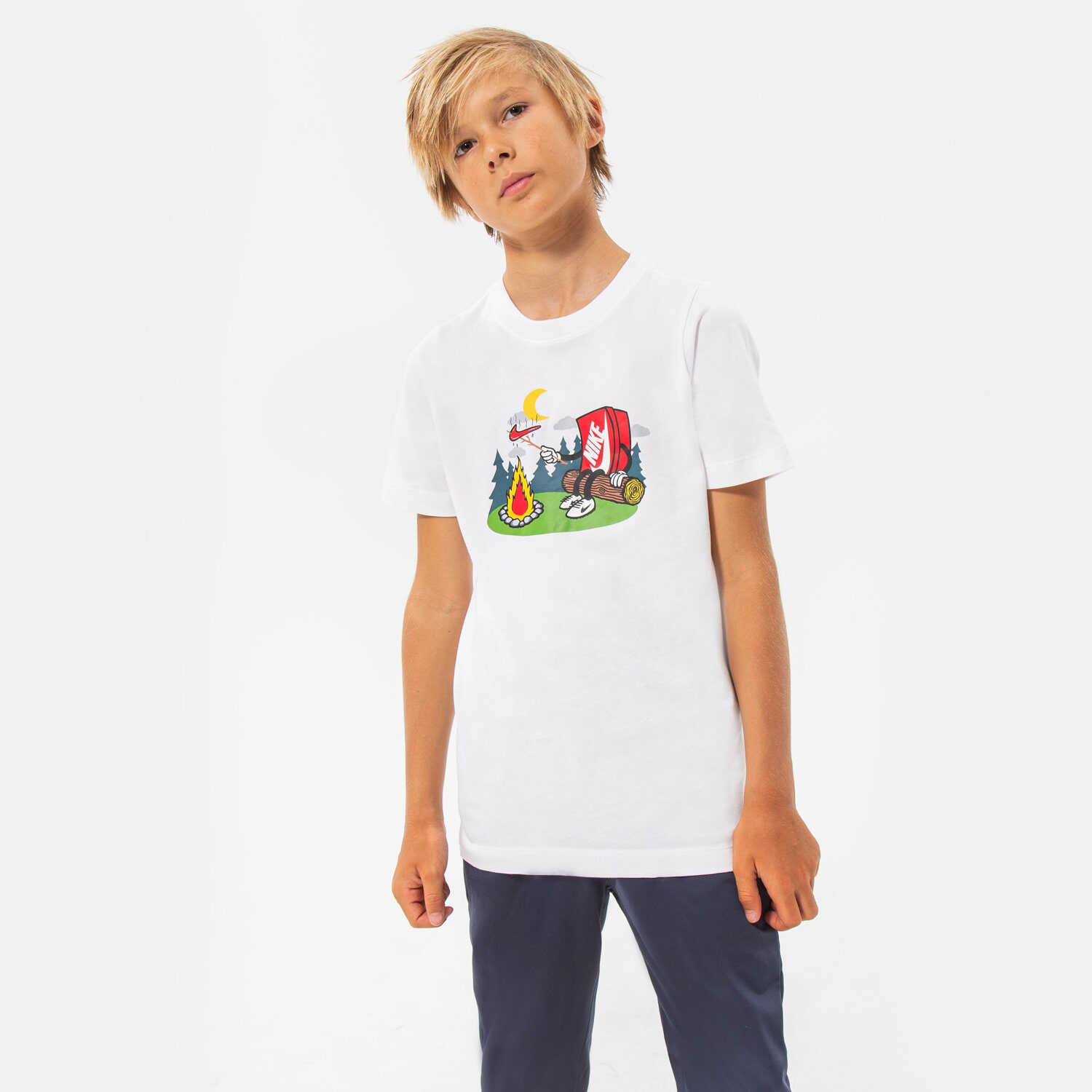 Kinder T-Shirt NIKE T-SHIRT B NSW TEE BOXY 2 BOY DQ3855-100 Weiß
