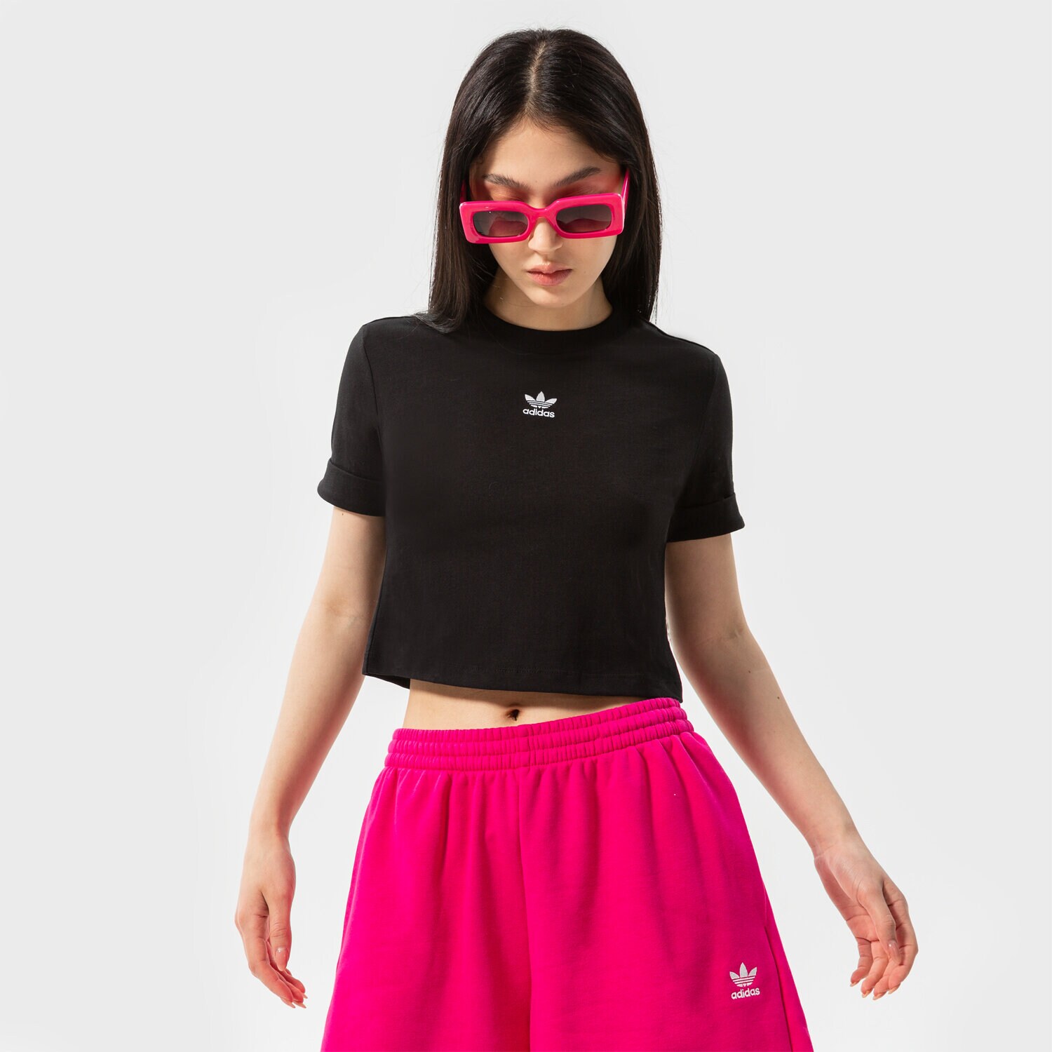 Damen T-Shirt ADIDAS TOP CROP TOP GN2802 Schwarz