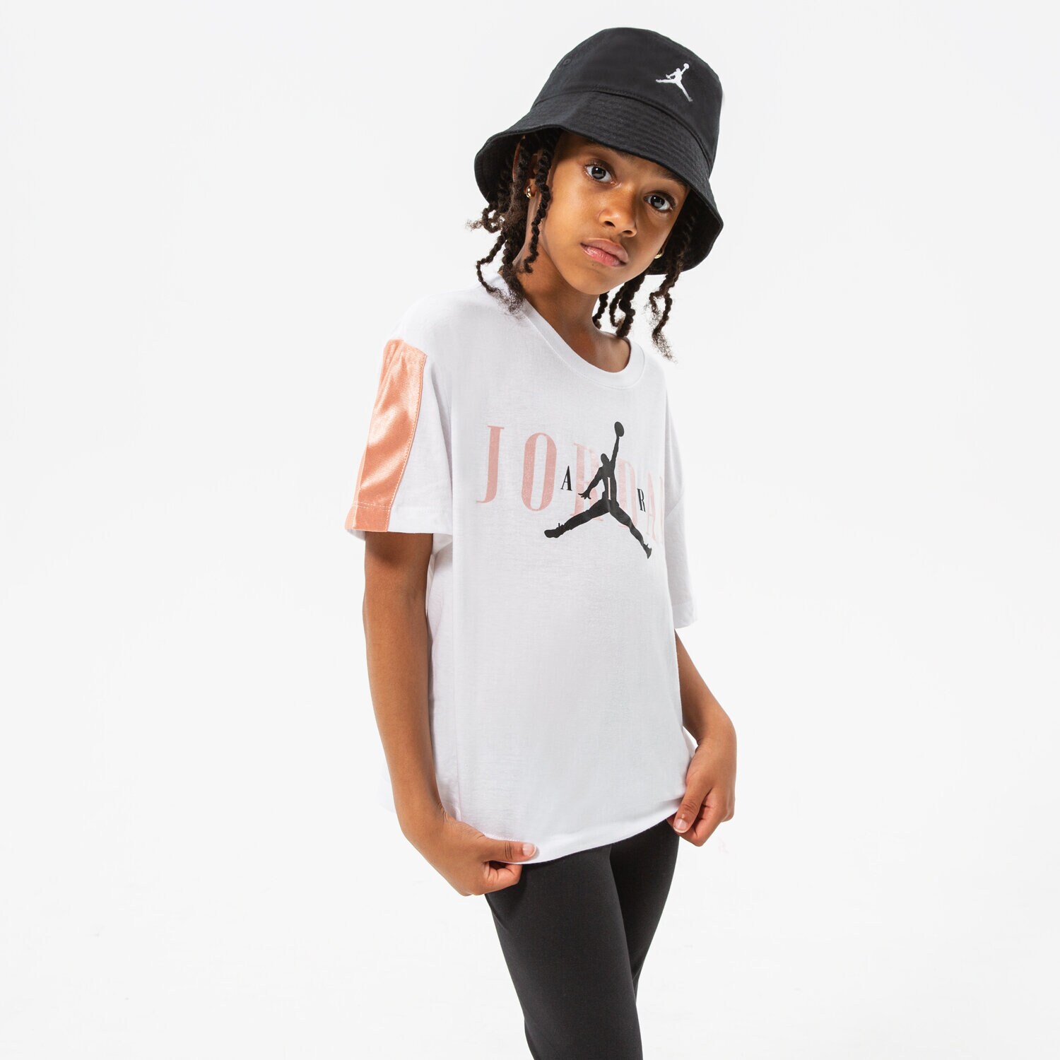 Kinder T-Shirt JORDAN T-SHIRT PINK SATIN GIRL 45B516-001 Weiß