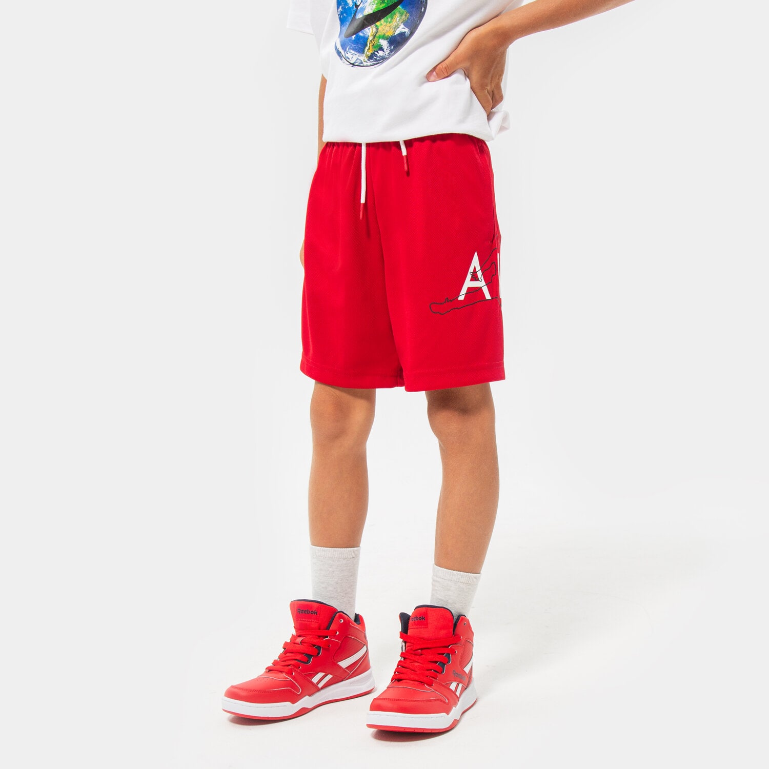 Kinder JORDAN SHORTS JUMPMAN BIG AIR MESH SHORT BOY 95B219-R78 Rot