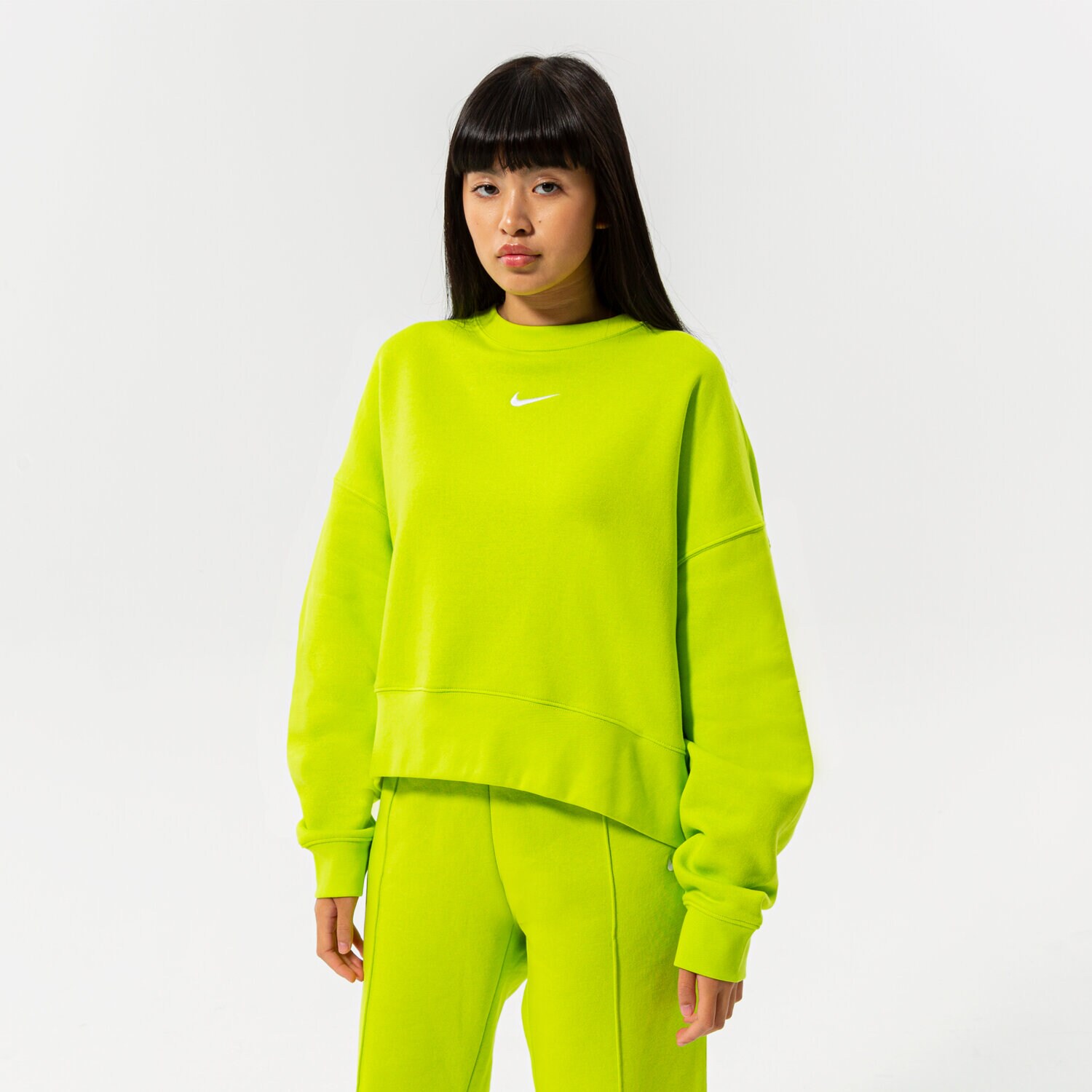 Damen NIKE SWEATSHIRT W NSW ESSNTL CLCTN FLC OS CRW DJ7665-321 Grün