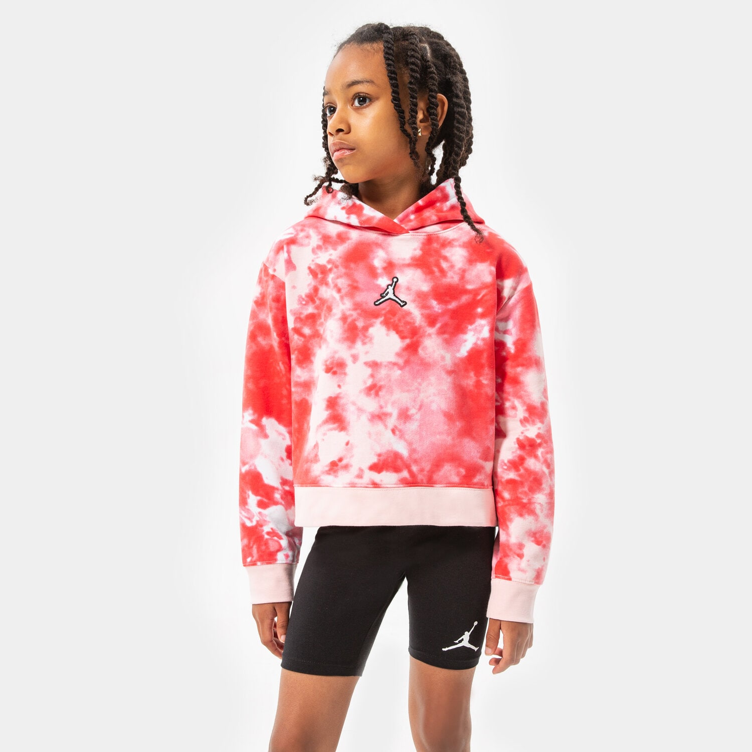 Kinder JORDAN HOODIE ESSENTIALS SMOKE DYE PO GIRL 45B324-X24 Rosa