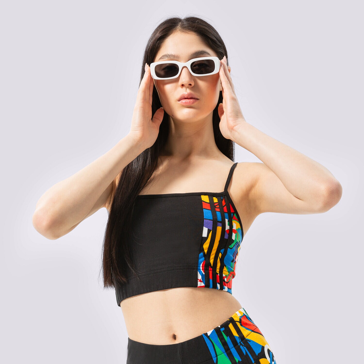 Damen T-Shirt ADIDAS CROP TOP HC4465 Schwarz