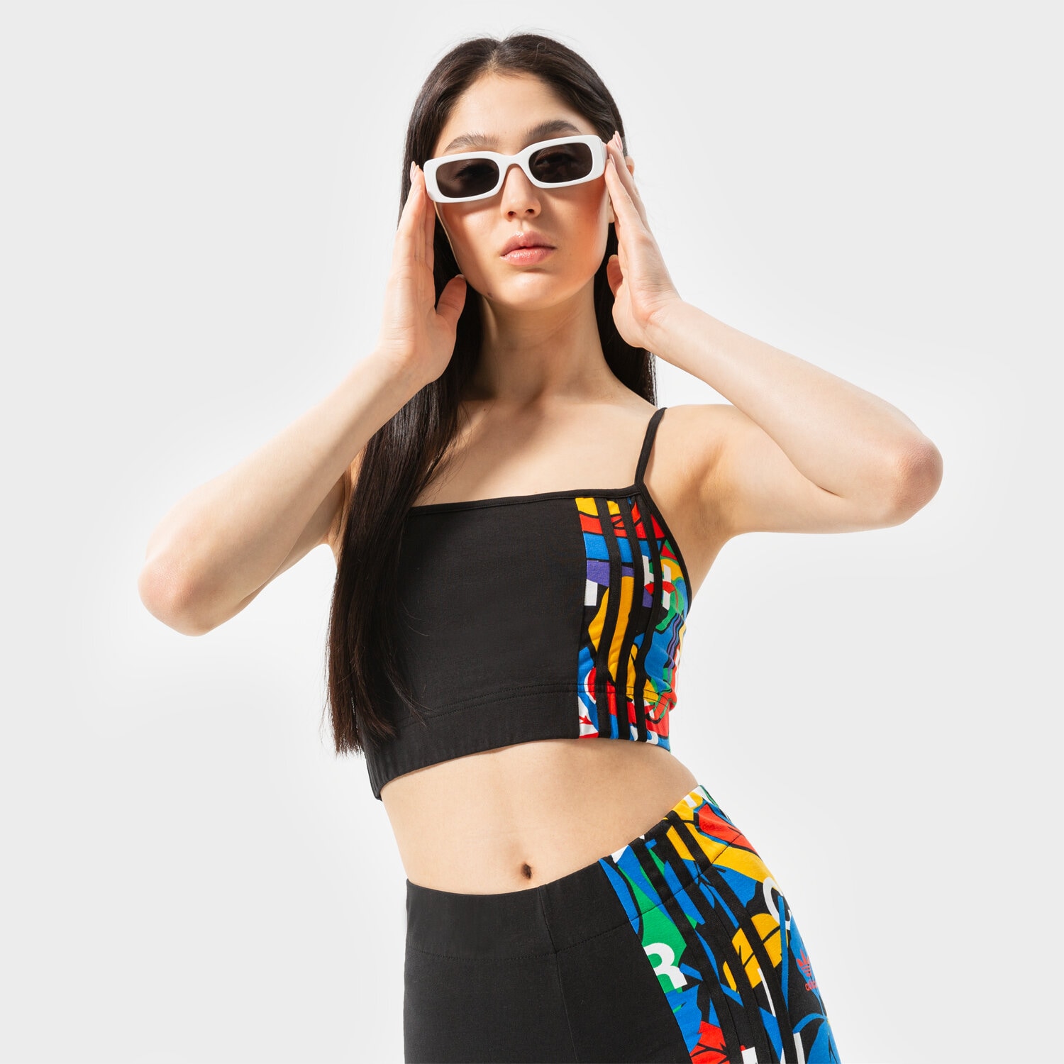 Adidas crop top schwarz outlet