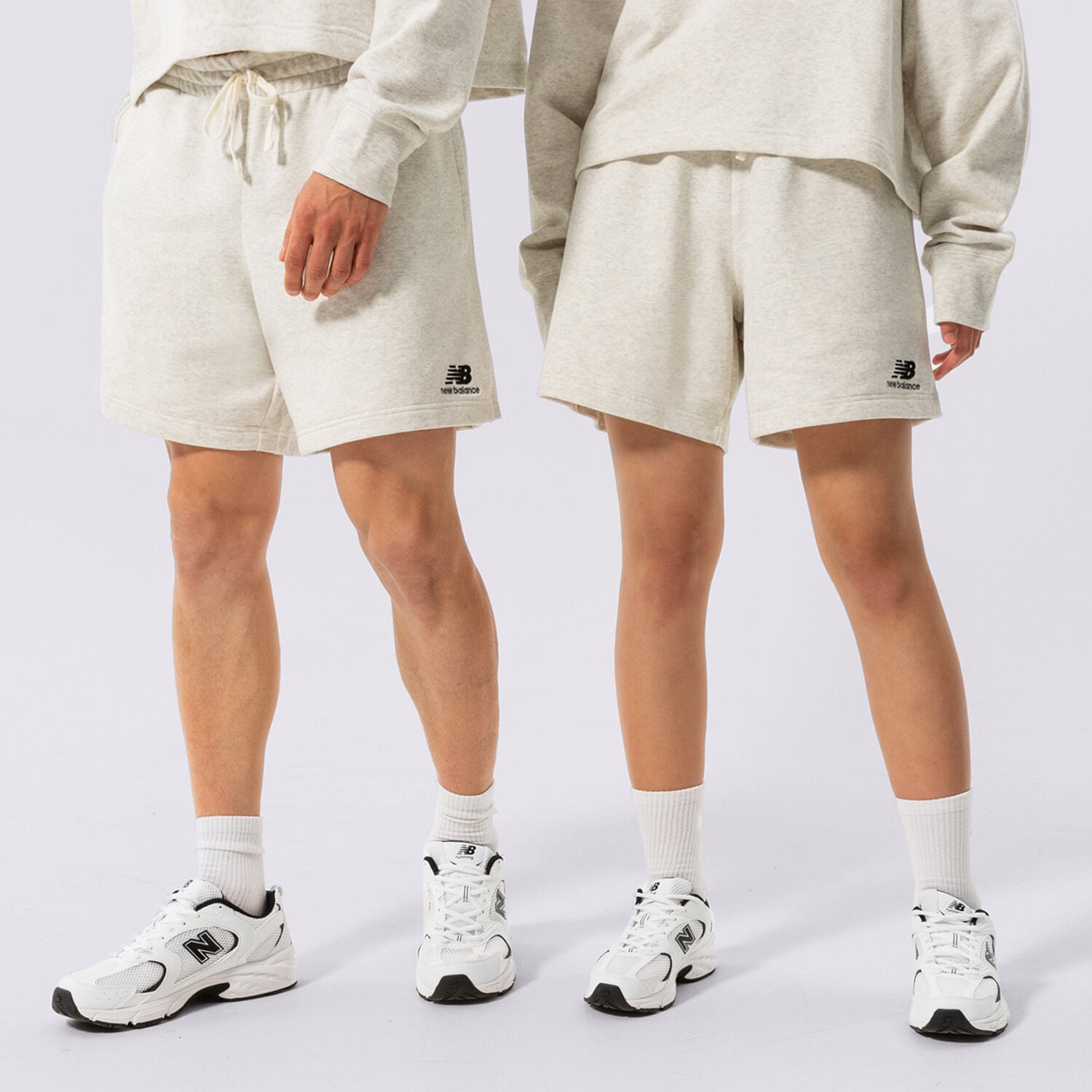 Damen Shorts NEW BALANCE SHORTS NB ESSENTIALS UNI-SSENTIALS FLEECE SHORT US21500SAH Grau