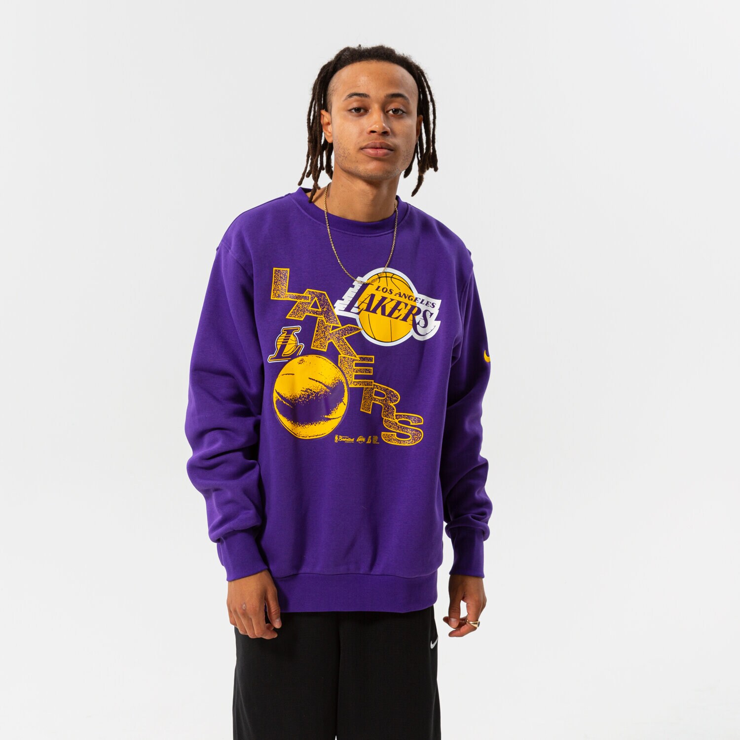Herren NIKE SWEATSHIRT LAL M NK CREW FLC CTS TEAM NBA DH9438-504 Violet