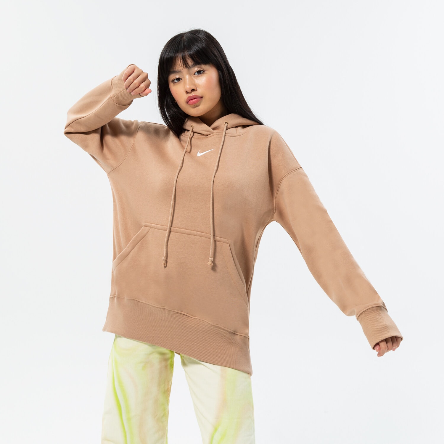 Damen NIKE HOODIE W   NSW STYLE FLC PO HOODIE OS DQ5860-200 Beige