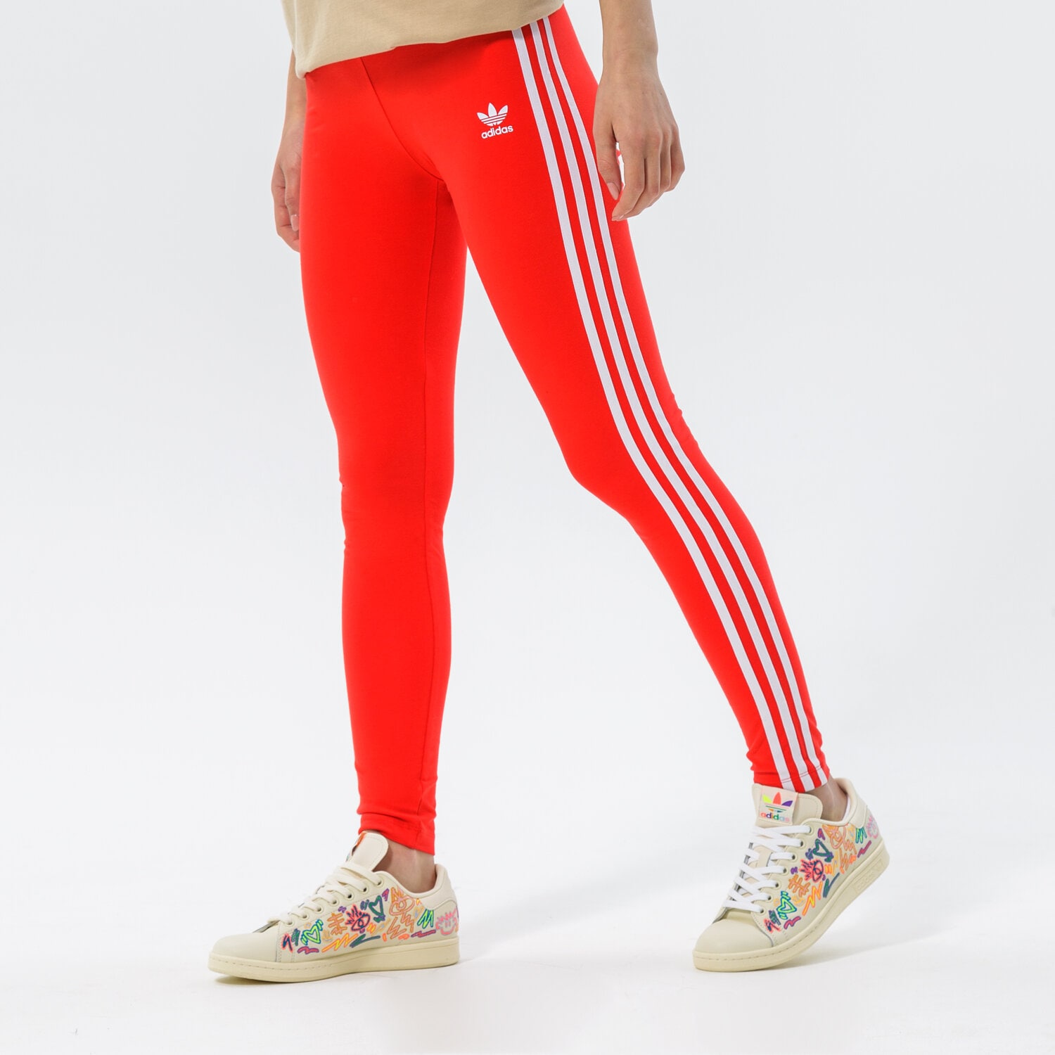 Damen Hosen ADIDAS LEGGINGS 3 STRIPES TIGHT HD2348 Rot