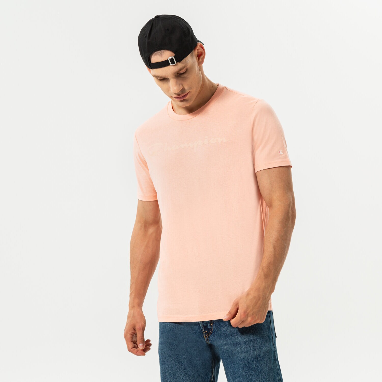 Herren T-Shirt CHAMPION T-SHIRT CREWNECK TEE 216957PS164 Rosa