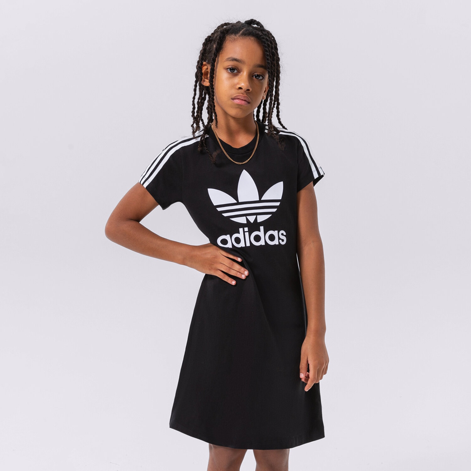 Kinder ADIDAS KLEID ADICOLOR TRAININGSANZUGS GIRL HK0289 Schwarz