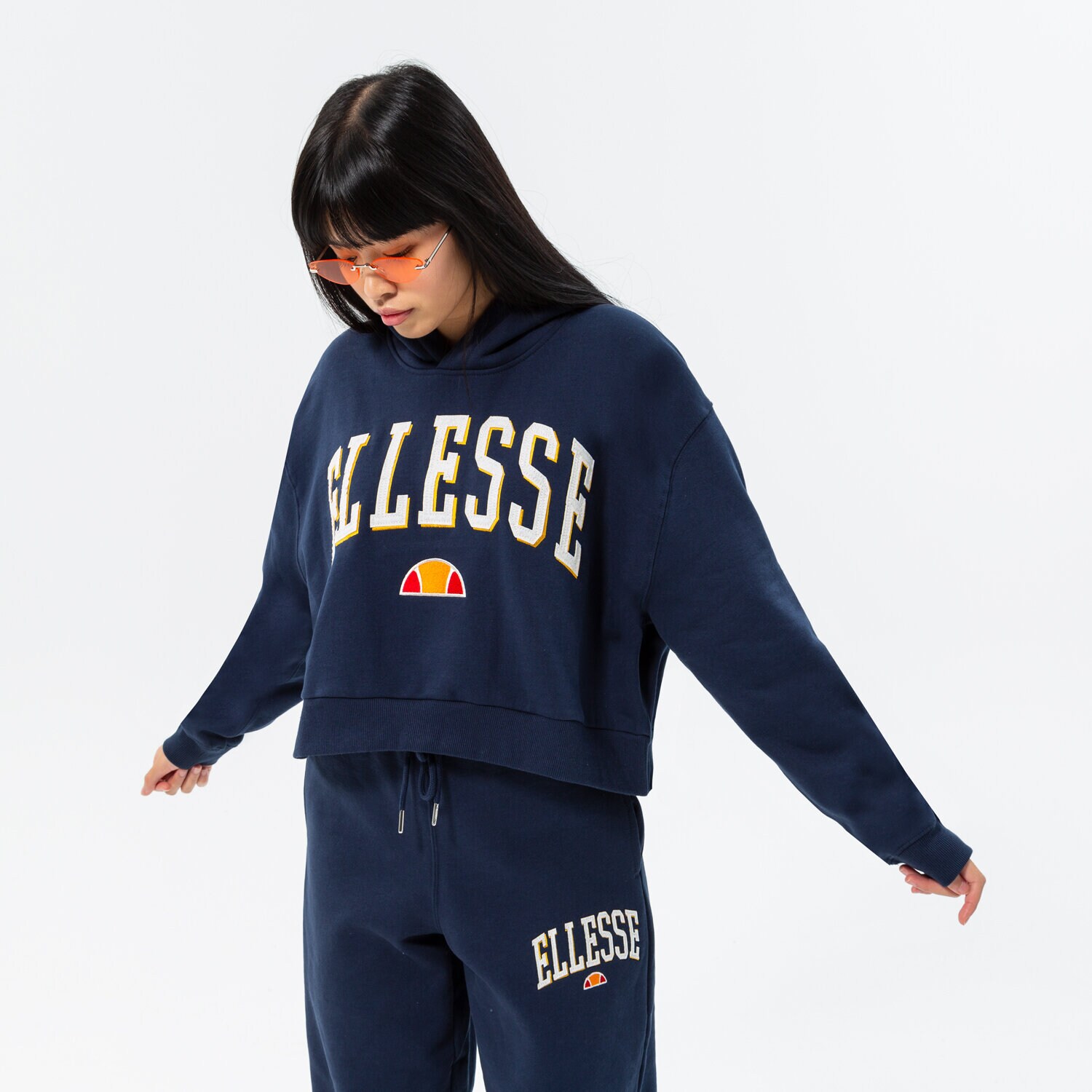 Damen ELLESSE HOODIE RAMO CROP HOODY NAVY SGP15918429 Dunkelblau