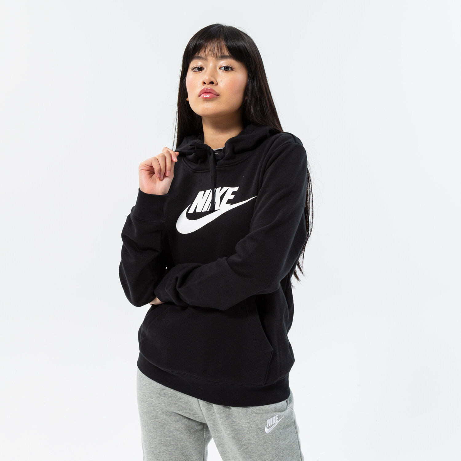 Damen NIKE HOODIE W   NSW CLUB FLC GX PO HDY STD DQ5775-010 Schwarz