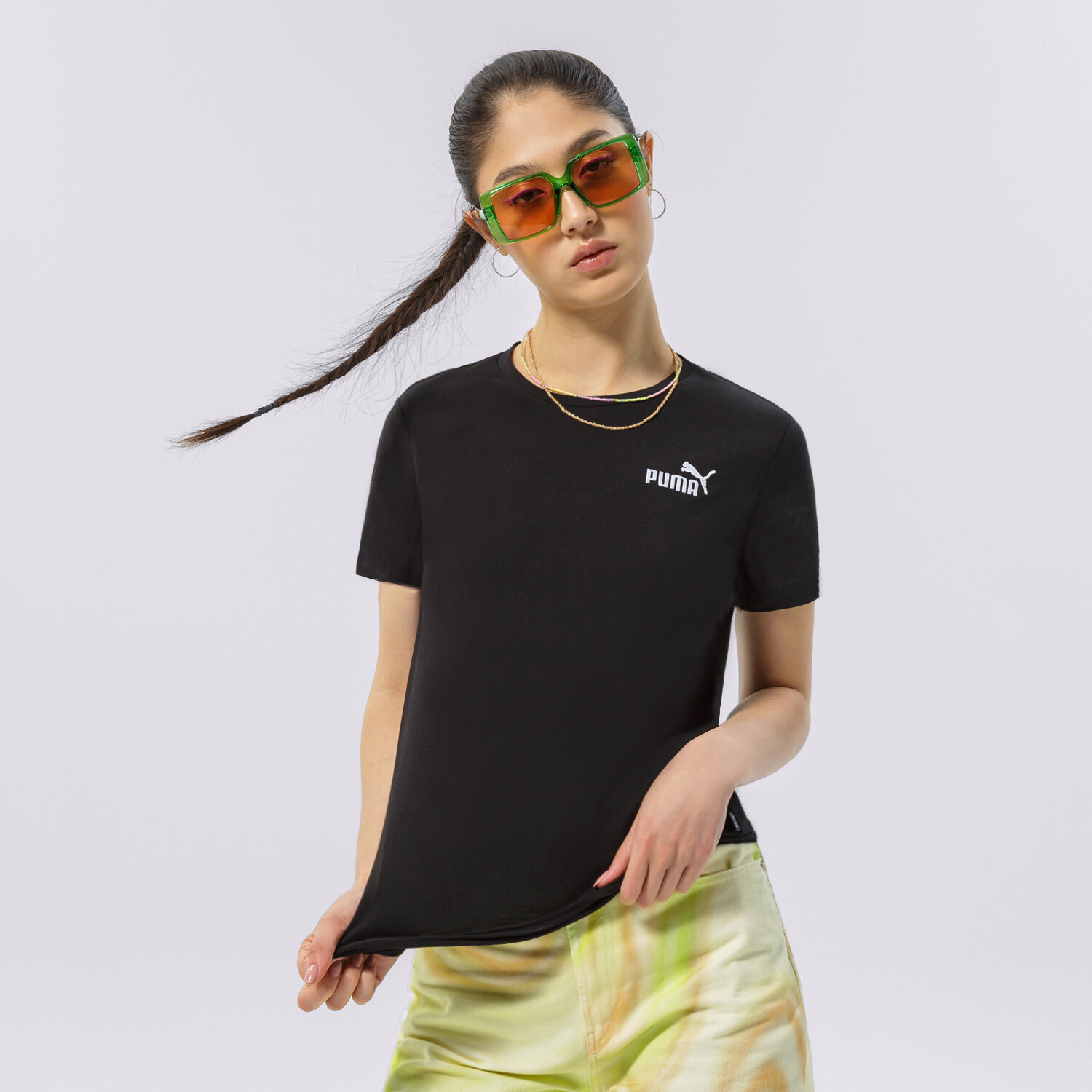 Damen T-Shirt PUMA T-SHIRT ESS+ EMBROIDERY 848331 01 Schwarz