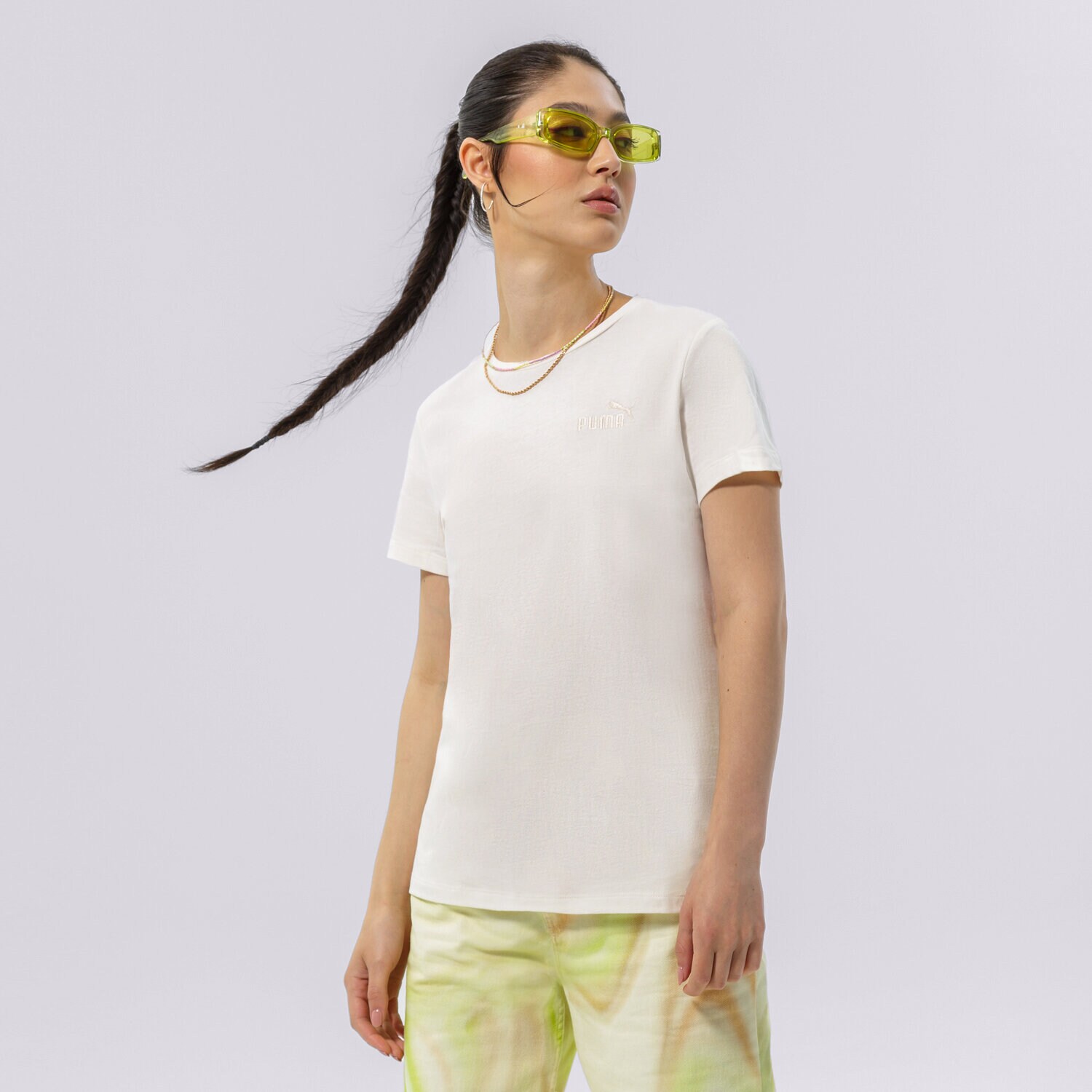 Damen T-Shirt PUMA T-SHIRT ESS+ EMBROIDERY 848331 99 Weiß