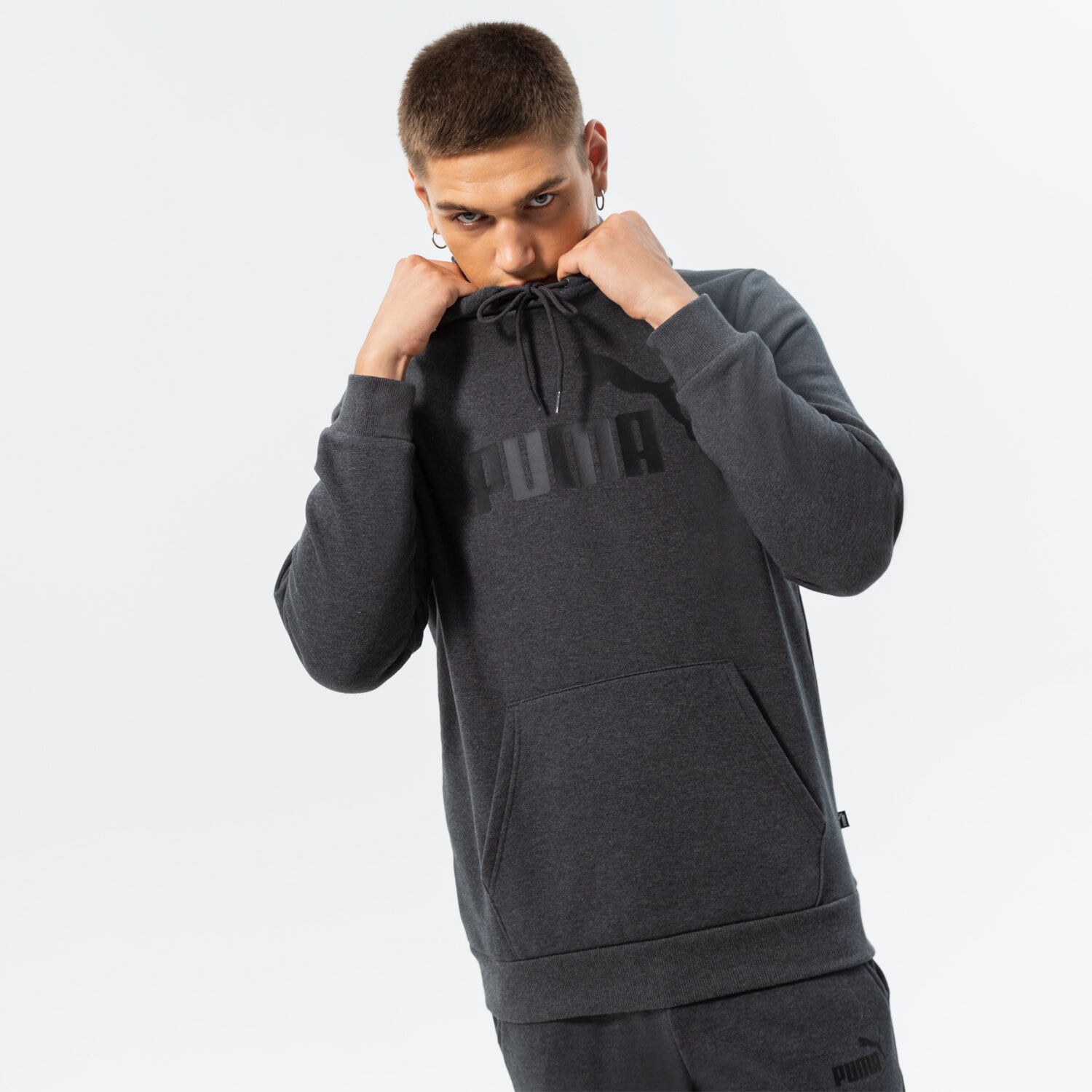 Herren PUMA HOODIE ESS BIG LOGO HOODIE FL 586686 07 Grau