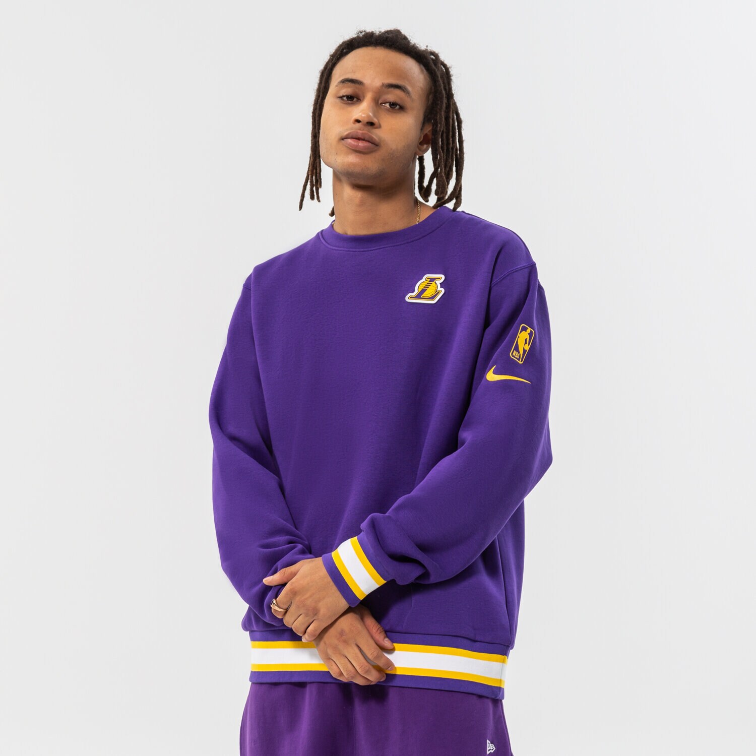 Herren NIKE SWEATSHIRT LAL M NK FLC CREW CTS NBA DN4707-504 Violet
