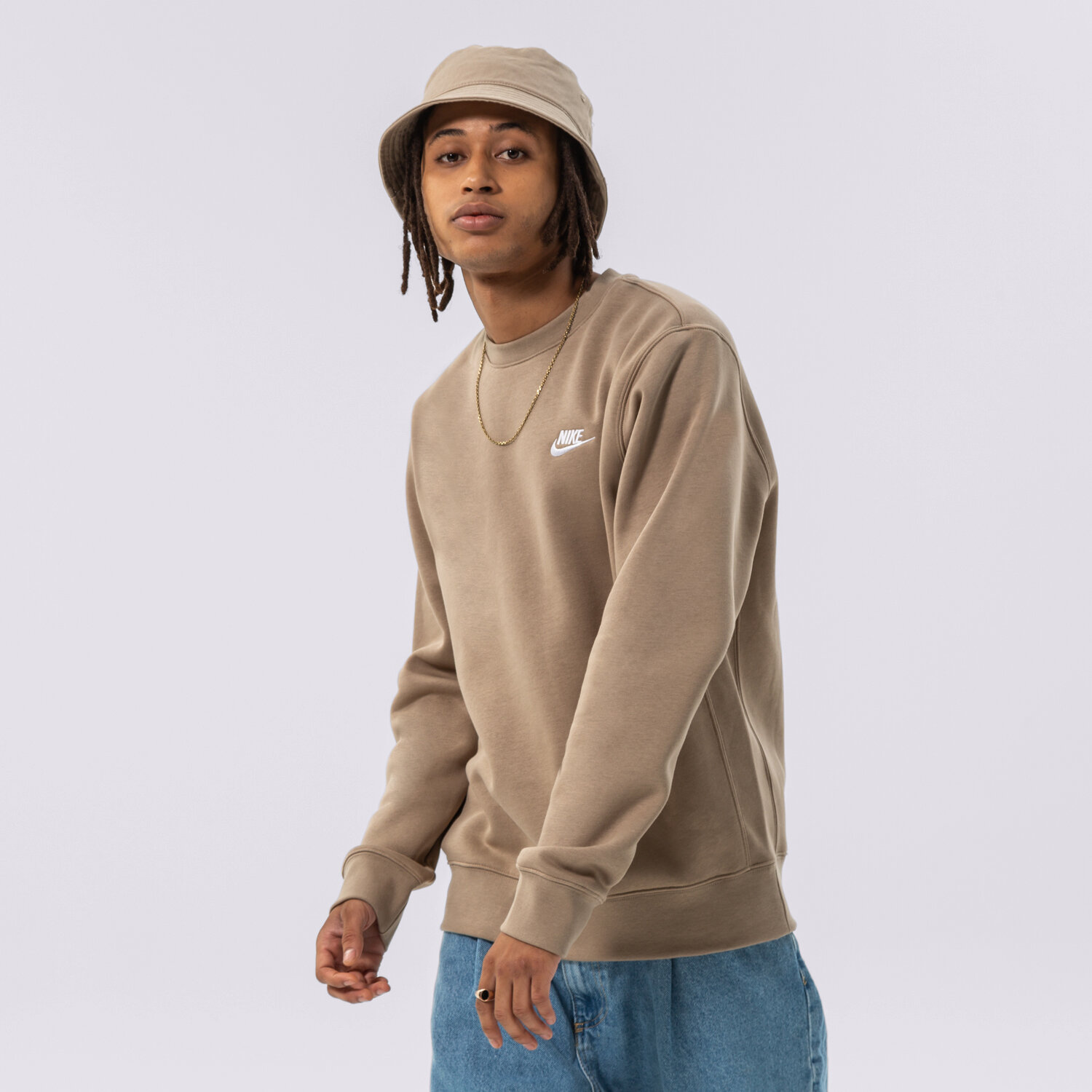Herren NIKE SWEATSHIRT NIKE SPORTSWEAR CLUB FLEECE BV2662-247 Braun