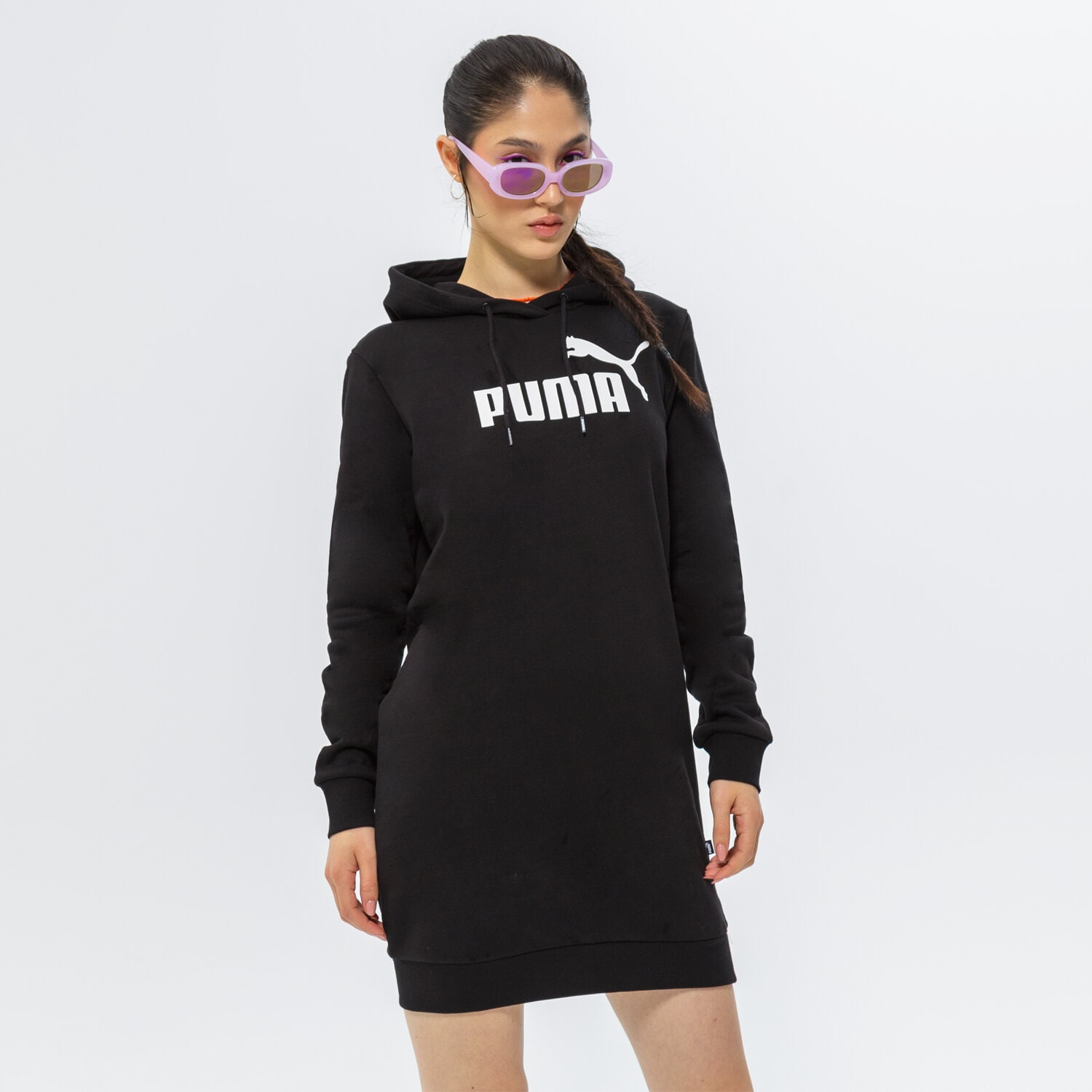 Damen Kleid PUMA KLEID ESS LOGO HOODED TRAININGSANZUGS FL 671988 01 Schwarz