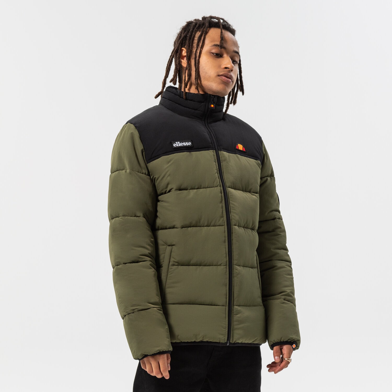 Herren Winterjacke ELLESSE DAUNENJACKE NEBULA JACKET BLK/KHA SHK12789043 Schwarz