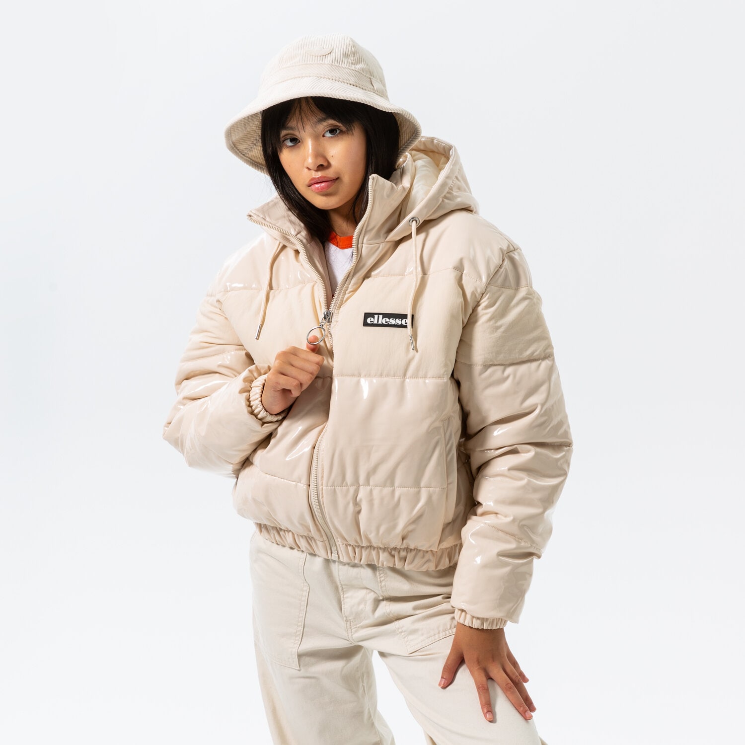 Damen Winterjacke ELLESSE DAUNENJACKE FORTI PADDED JACKET BEIGE SGP15933214 Beige