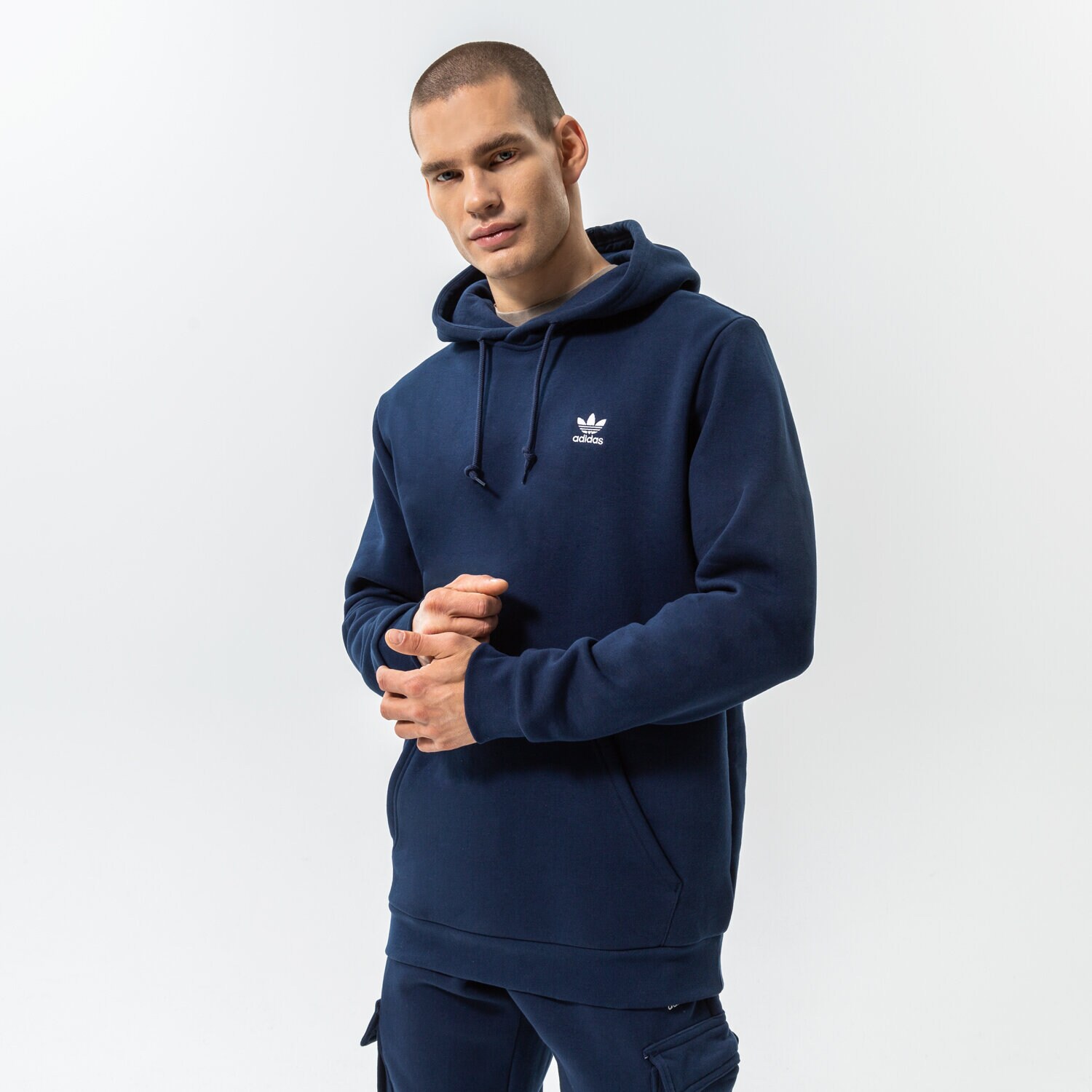 Herren ADIDAS HOODIE ESSENTIAL HOODY HK0094 Dunkelblau