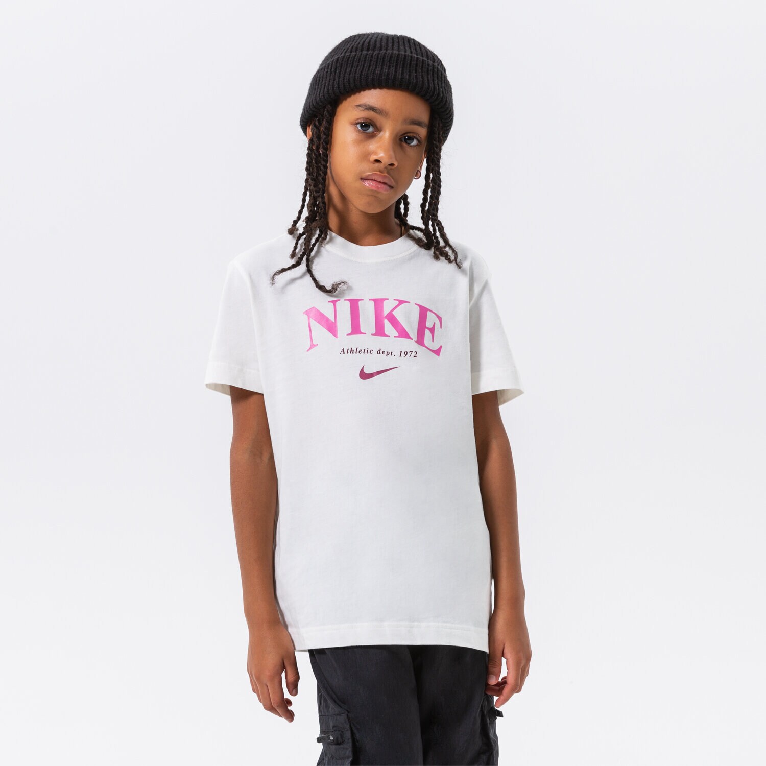 Kinder T-Shirt NIKE GIRLS' TREND BOYFRIEND T SHIRT JUNIOR GIRL DV6137-133 Beige