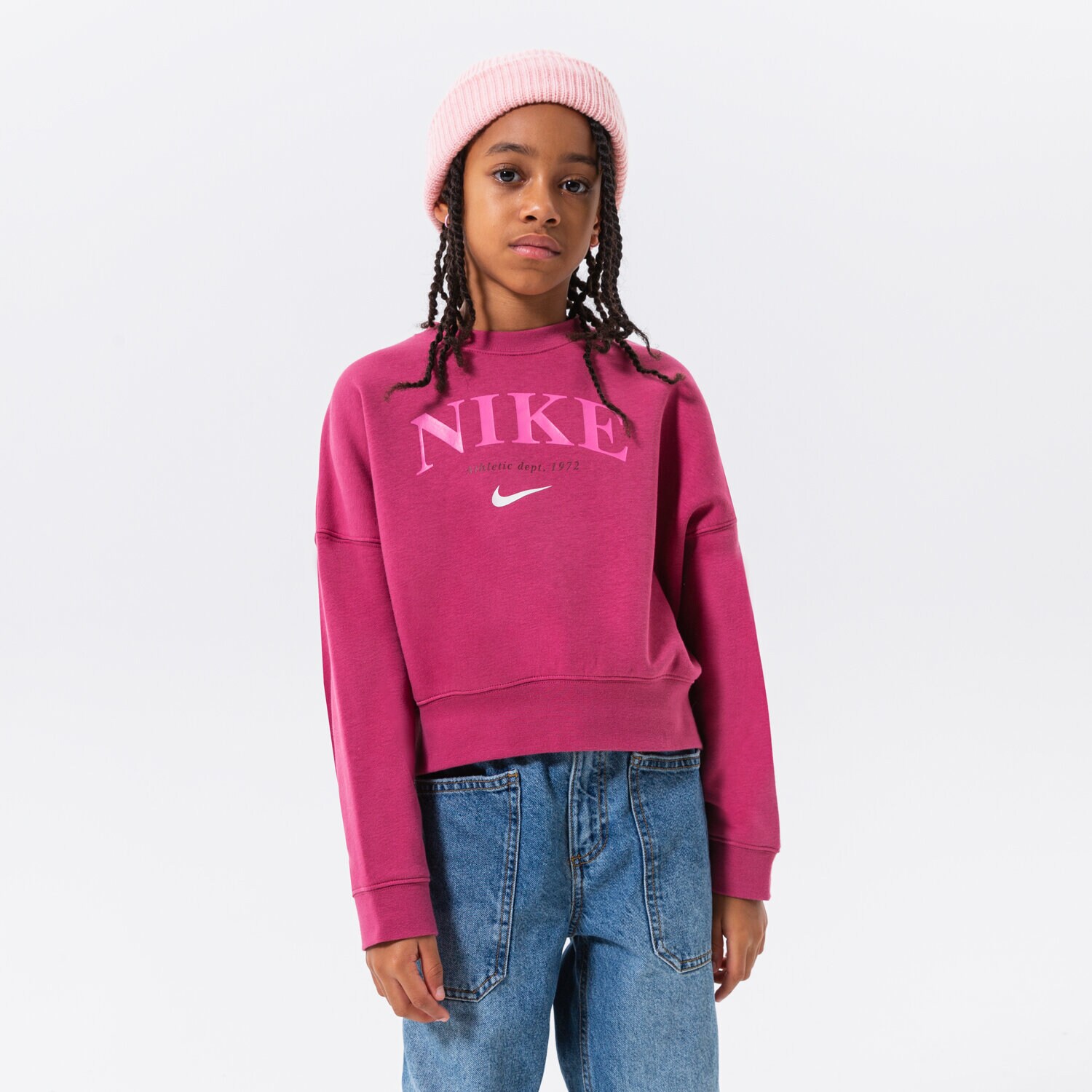 Kinder NIKE GIRLS' TREND FLEECE CREW SWEATSHIRT GIRL DV2563-633 Violet
