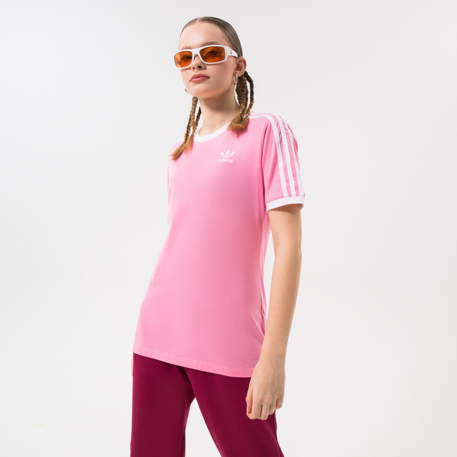 Damen T-Shirt ADIDAS T-SHIRT 3 STRIPES HL6687 Rosa