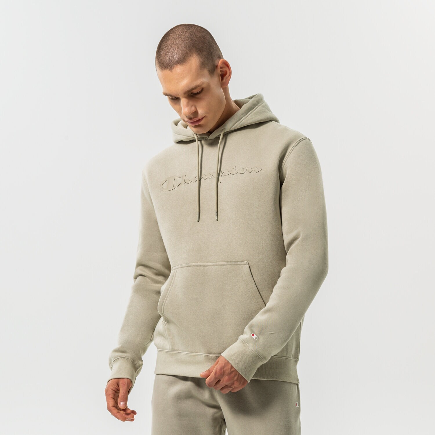 Herren CHAMPION HOODIE HOODED SWEATSHIRT 218282ES066 Grau
