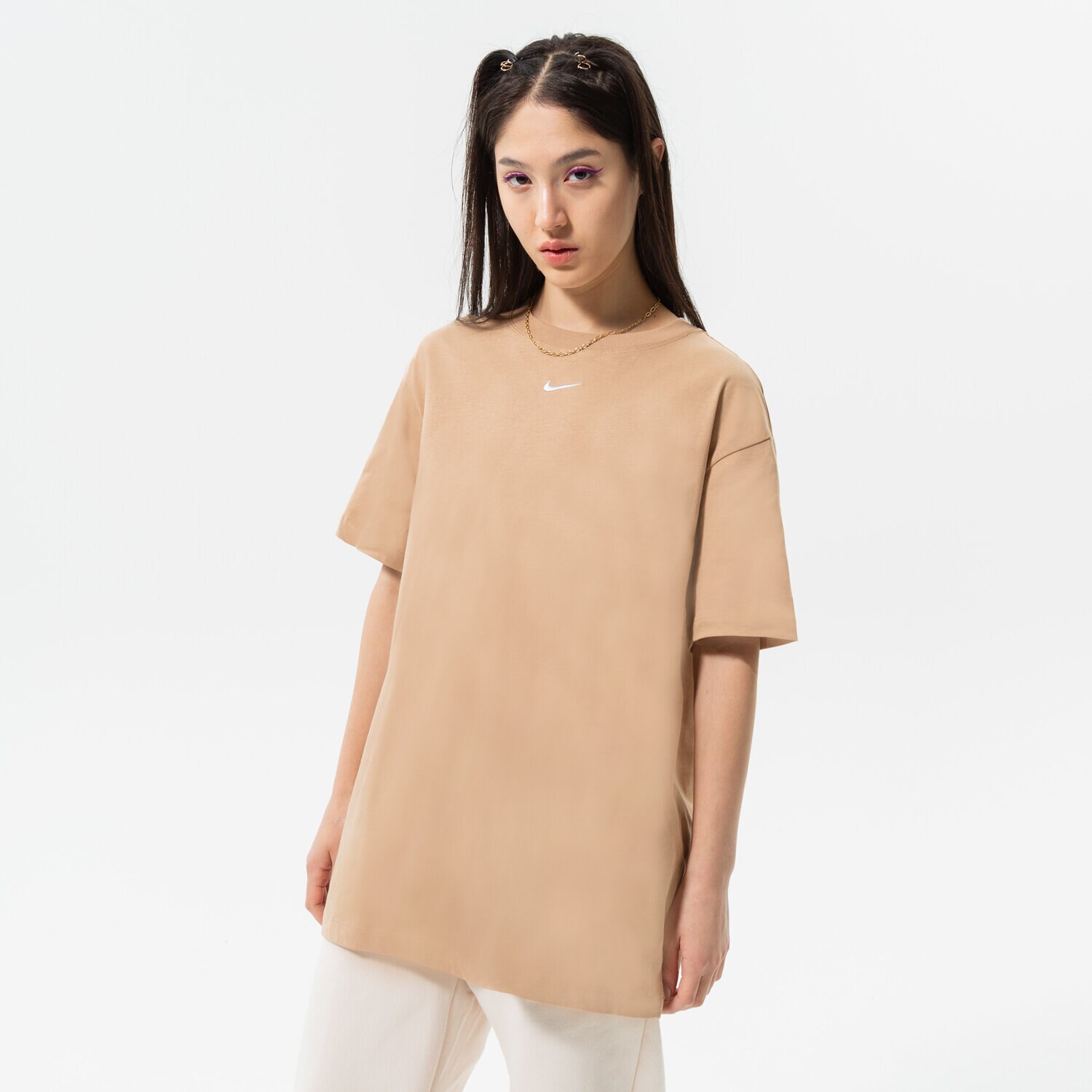 Damen T-Shirt NIKE T-SHIRT W NSW ESSNTL TEE BF LBR DN5697-200 Beige