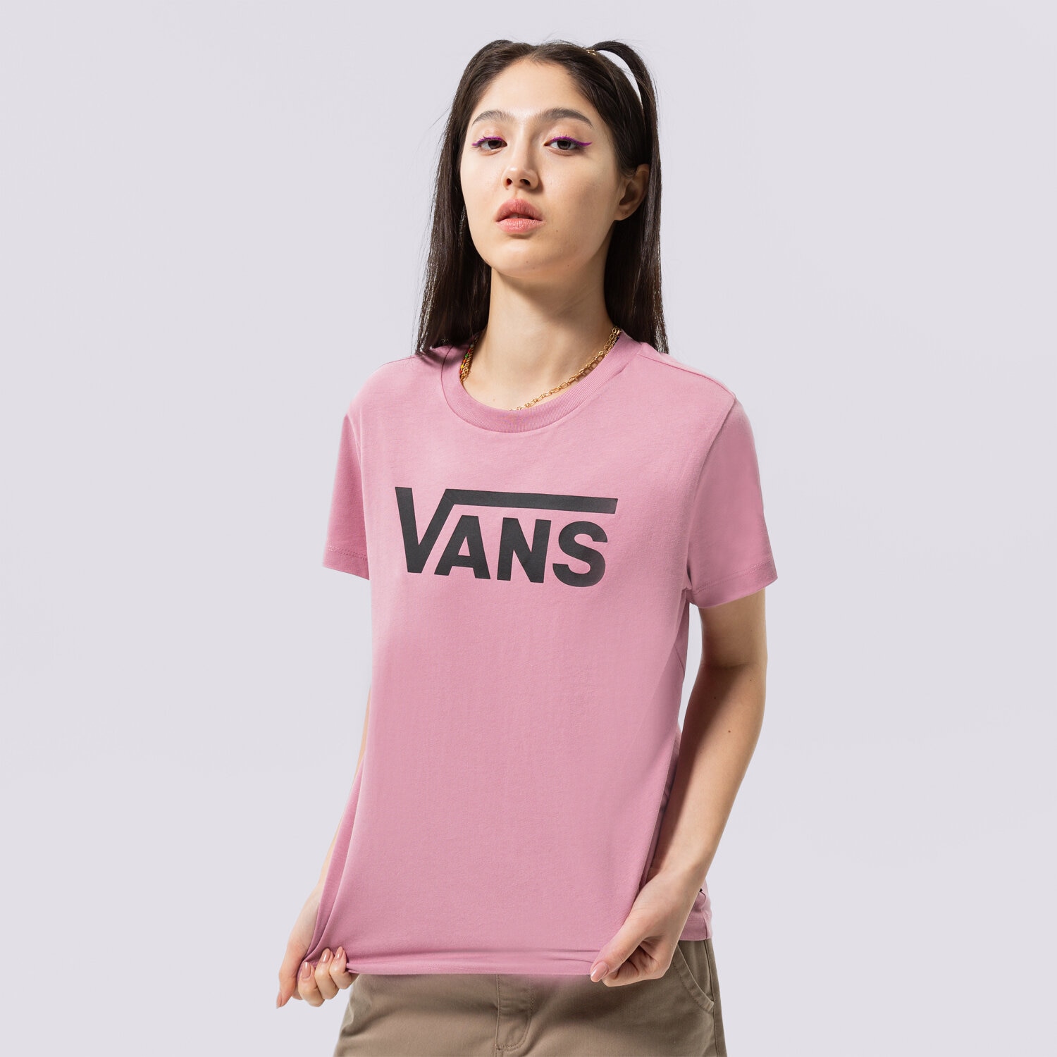 Damen T-Shirt VANS T-SHIRT WM FLYING V CREW TEE VN0A3UP4BD51 Rosa