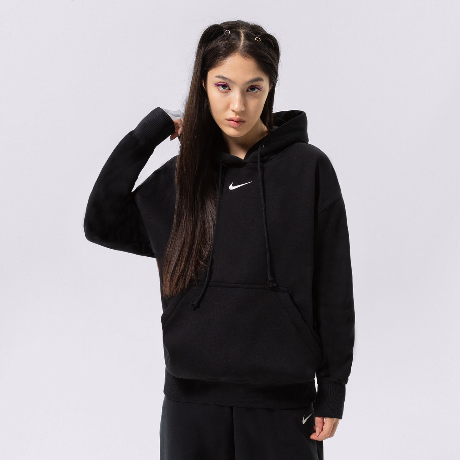 Damen NIKE HOODIE W NSW PHNX FLC OS DQ5860-010 Schwarz