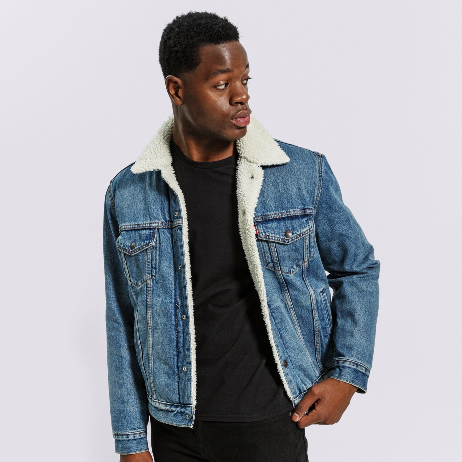 Herren Winterjacke LEVI'S JACKE TYPE 3 SHERPA TRUCKER 16365-0128 Blau